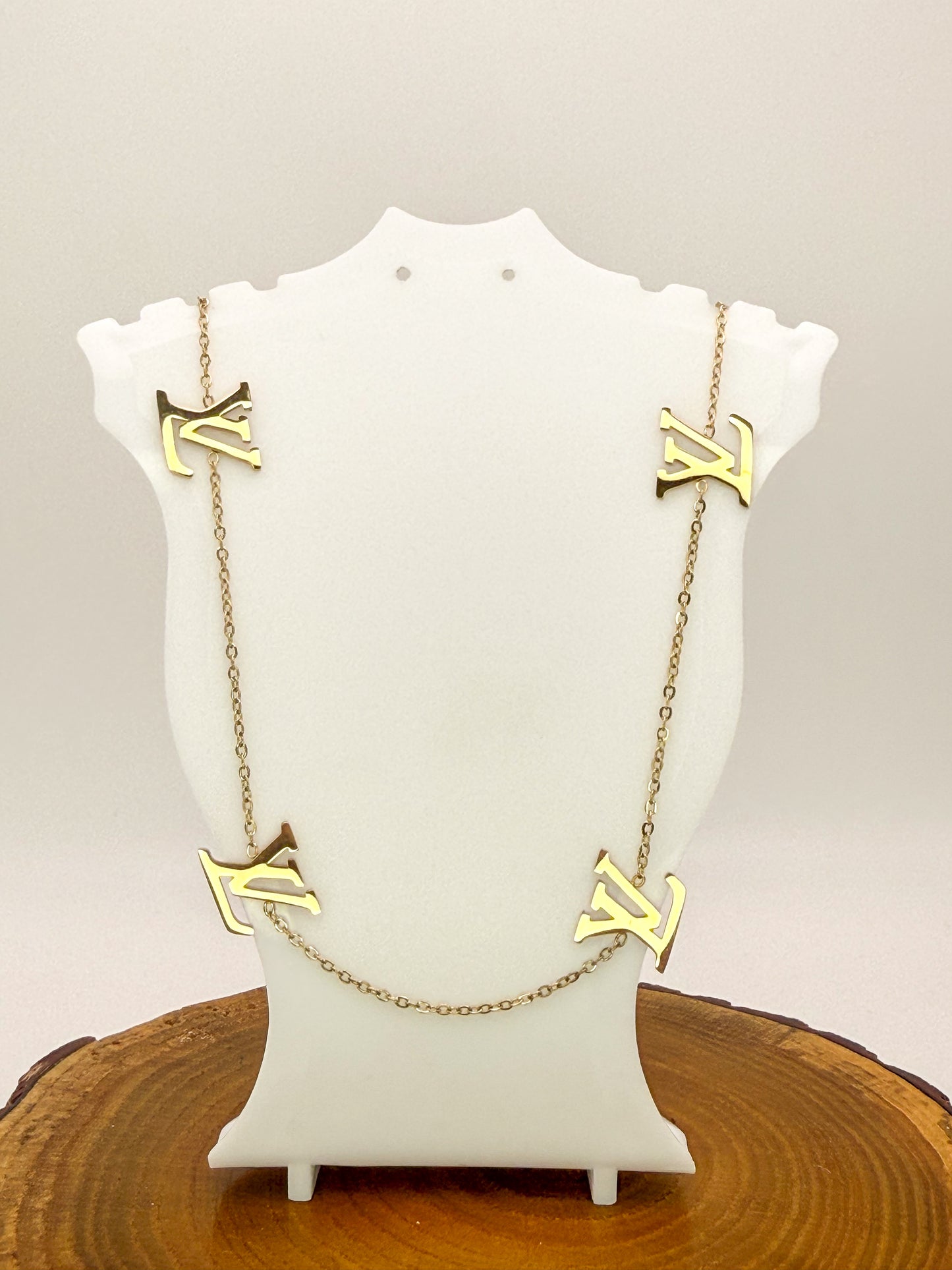 Gold LV Designer Adjustable Necklace