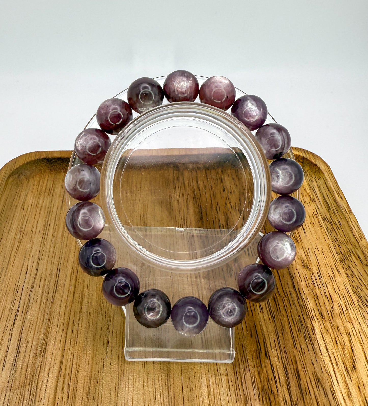 Purple Lepidolite Mica Crystal Beaded Bracelet