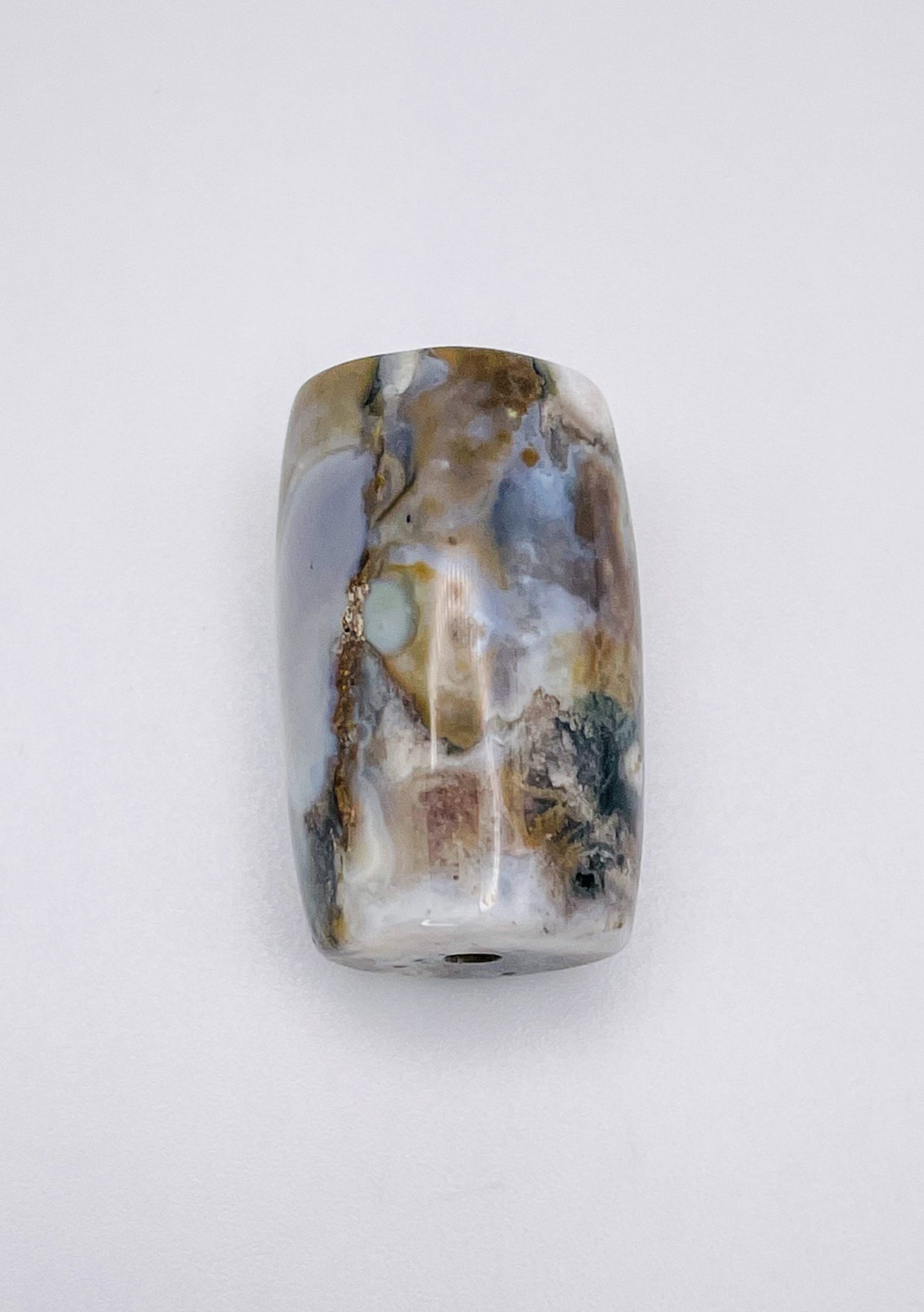 Natural Ocean Jasper Focal Barrel  Crystal Beads