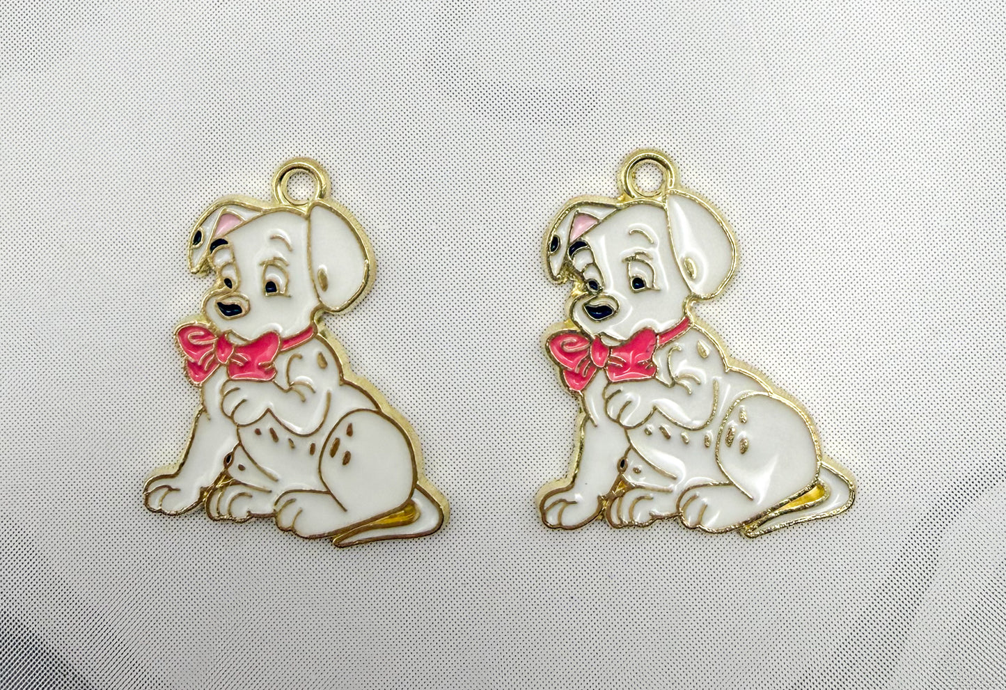 Dalmatian’s Gold Enamel Metal Charms