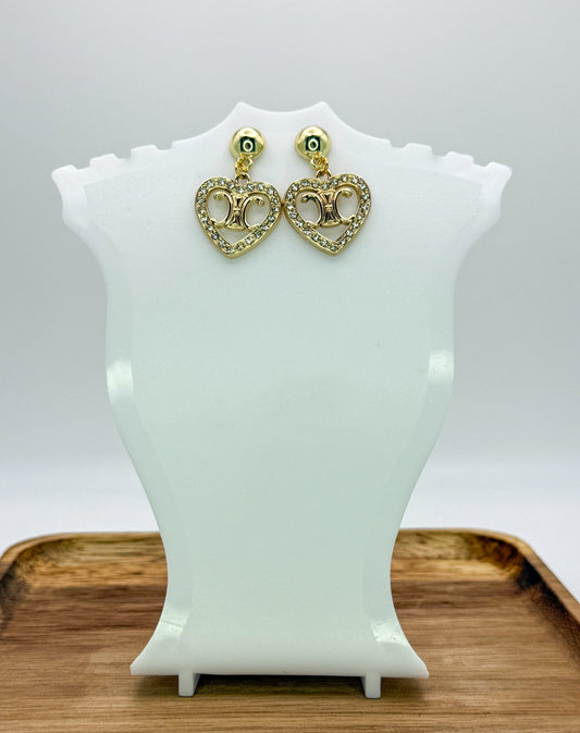 Designer Gold Stud Dangle Earrings