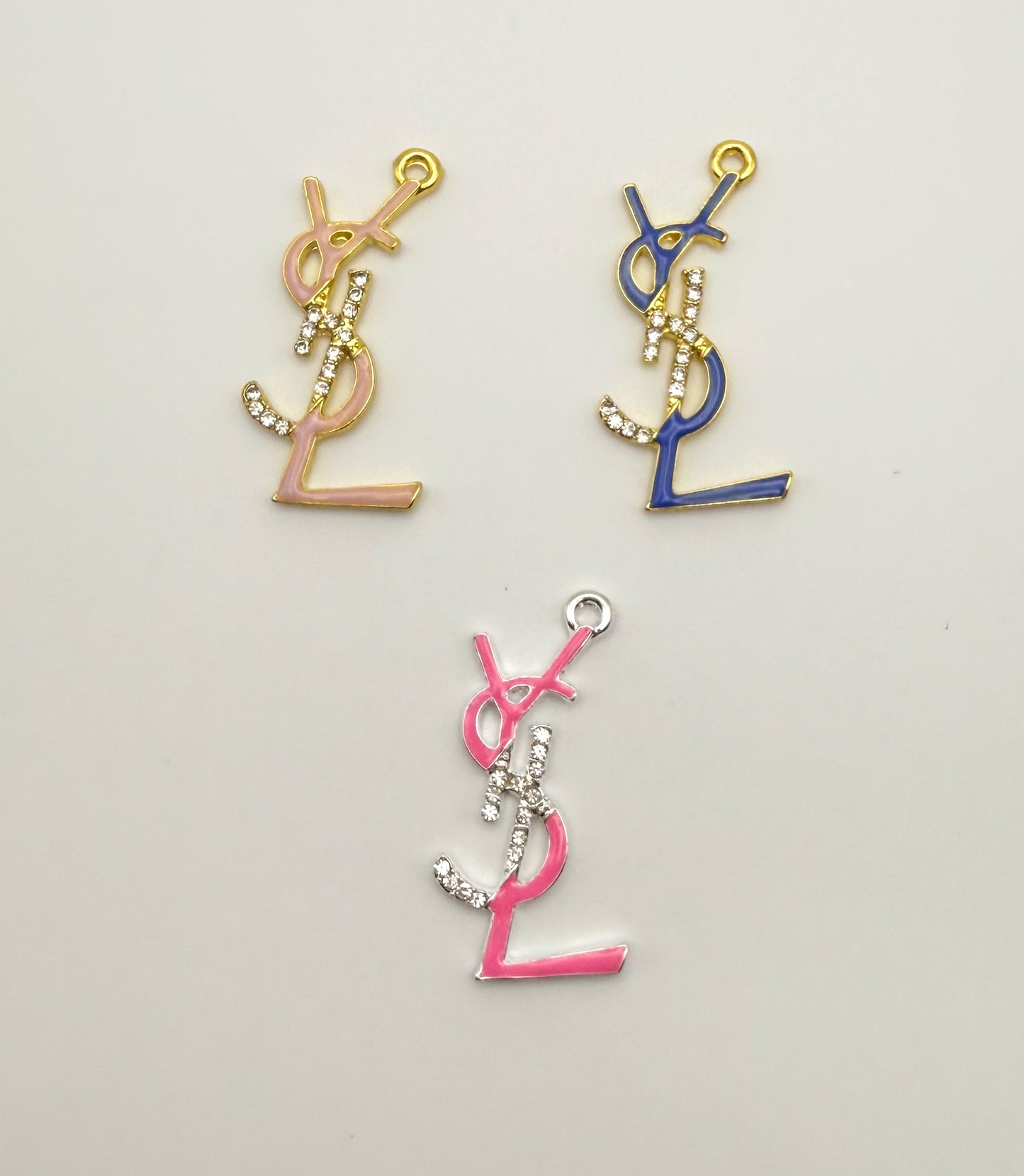 Big Size YSL Designer Colorful Enameled Metal Charm Pendants
