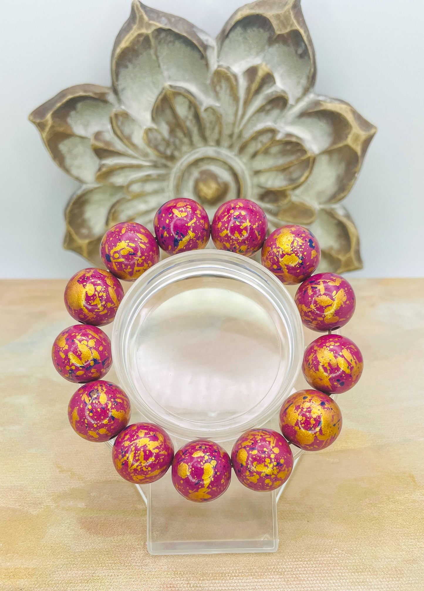 HandPainted Wooden Beaded Bracelet