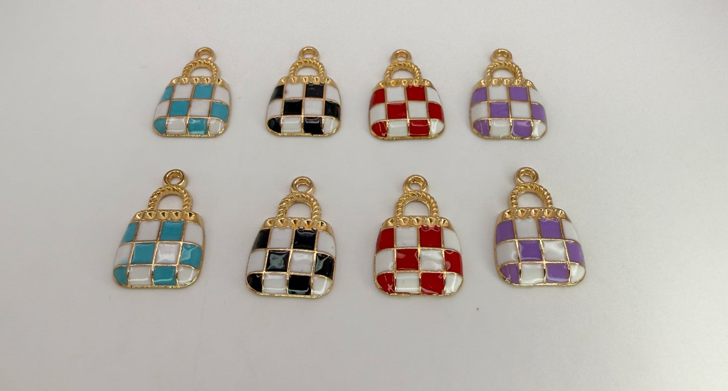 Gold Colorful Purse Bag DIY Charms