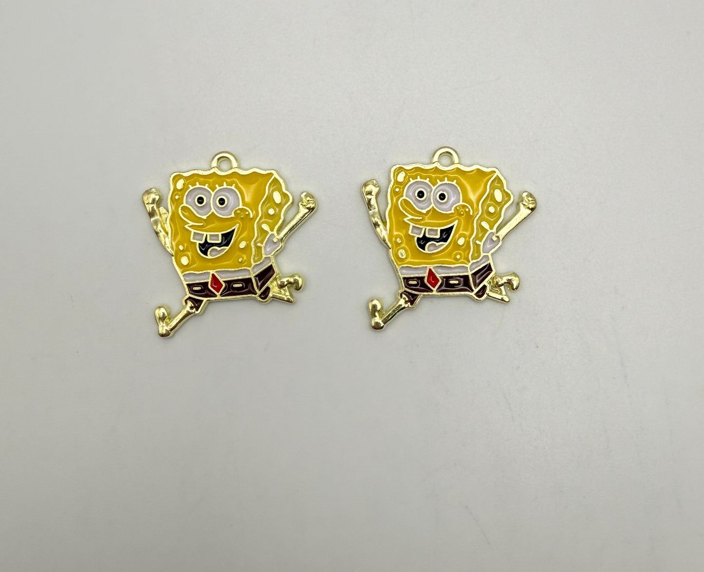 Gold Sponge Bob Metal DIY Charms