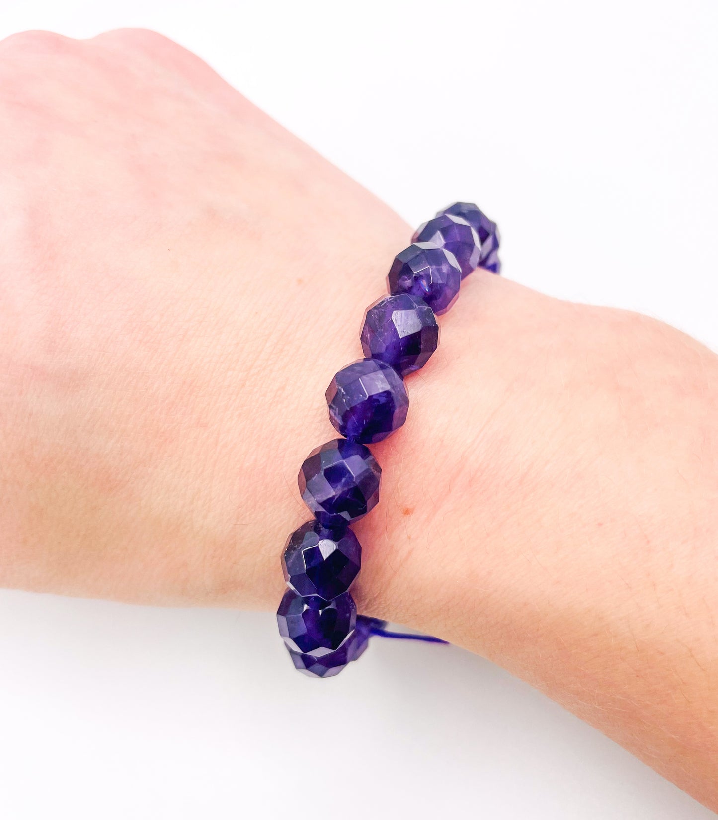 Faceted Natural Amethyst Crystal Bracelet