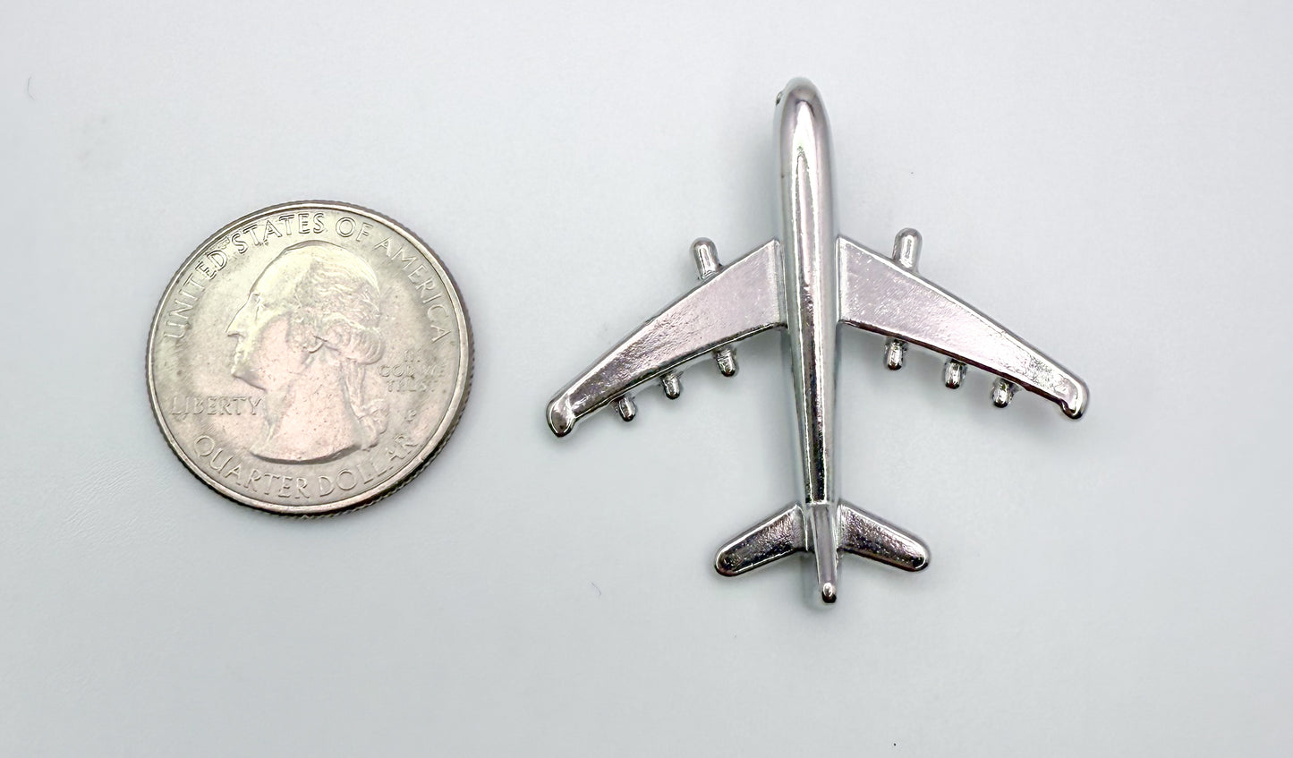 Large Silver Airplane Pendant