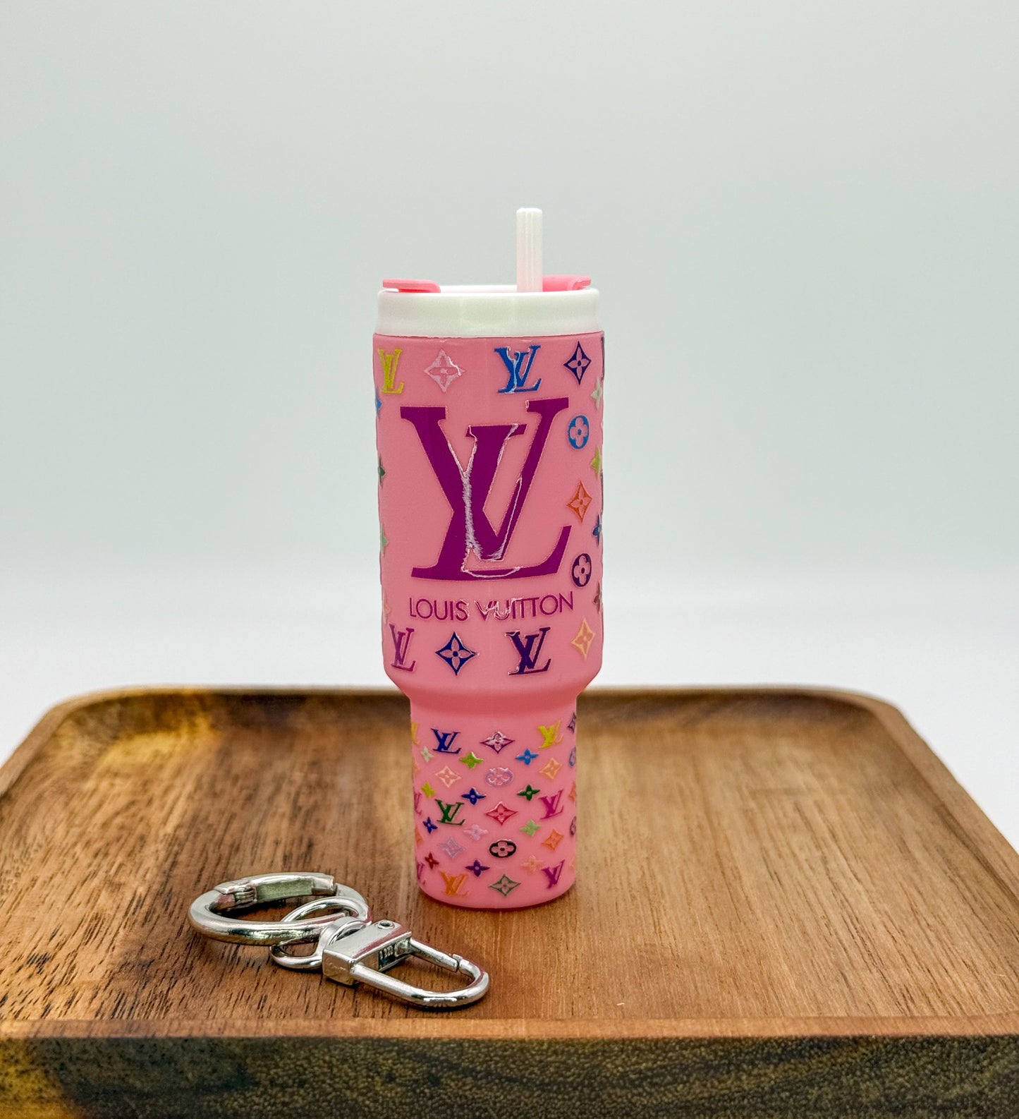 Designer Lipstick Holder Tumbler Cup Key Chain- LV, CC