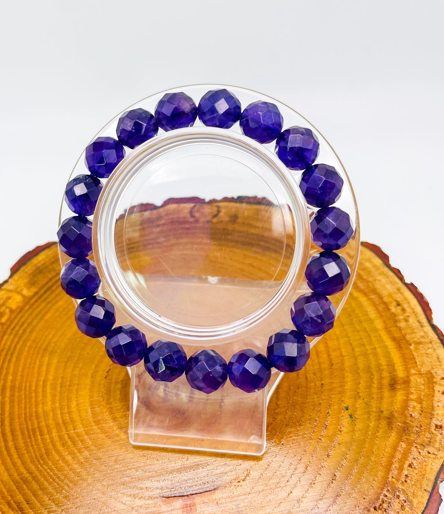 Faceted Natural Amethyst Crystal Bracelet