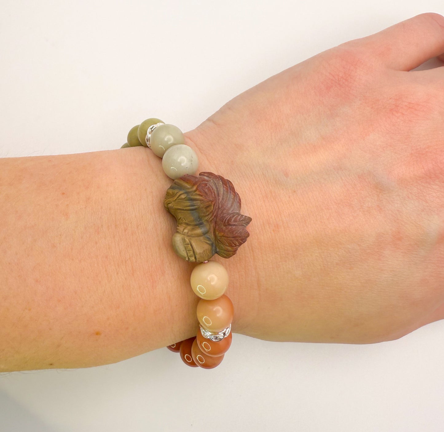 Natural Alashan Agate Sleeping Fairy Adjustable Stretch Bracelets- 3 Different Styles