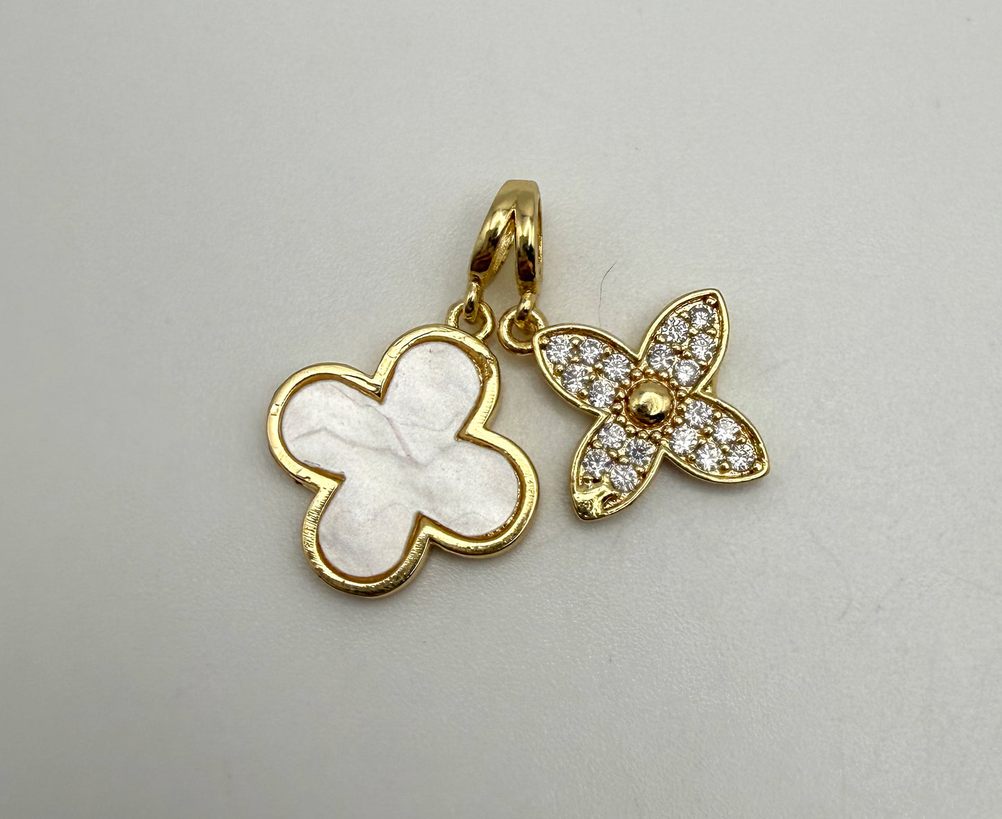 LV Clover Natural Shell Dangling Pendants