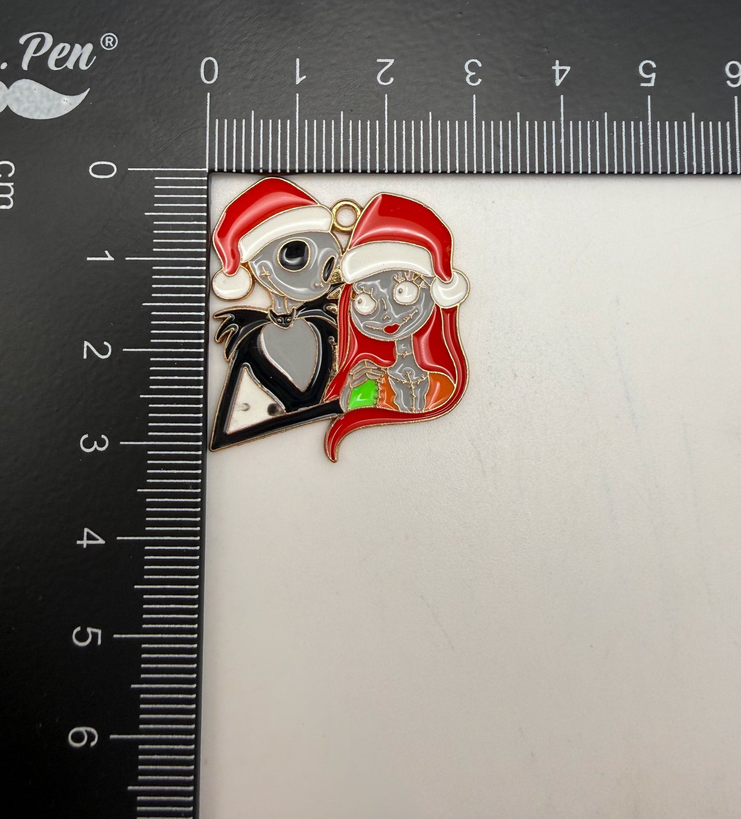 Jack & Sally Christmas Gold Metal Charms