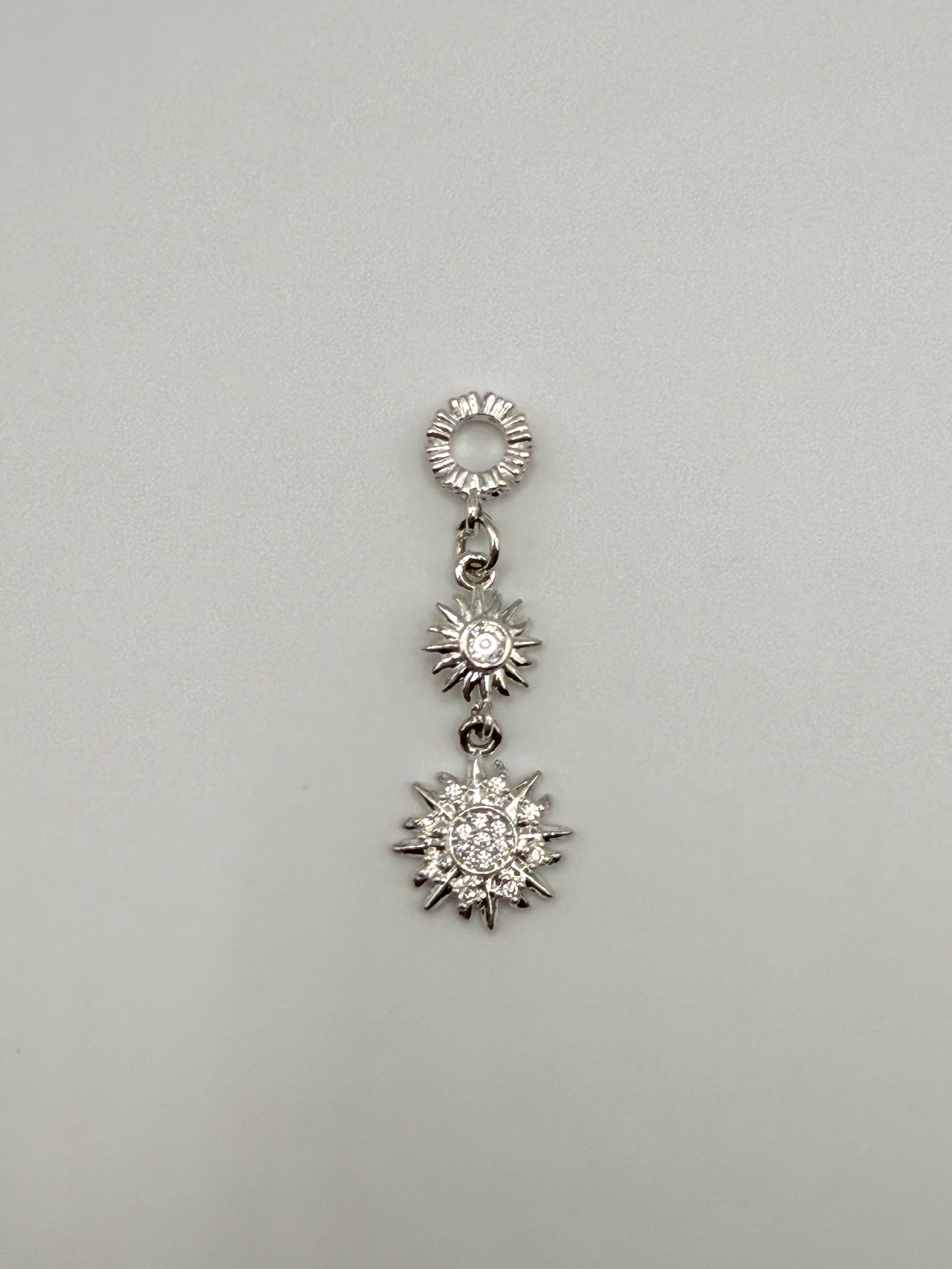 Double Sun Silver DIY Charm Pandora Style Pendant