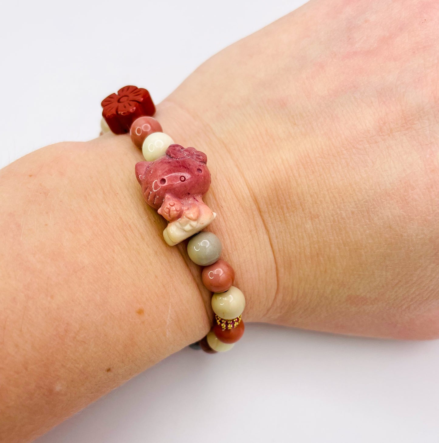 HK Alashan Agate Natural Crystal Statement Bracelet