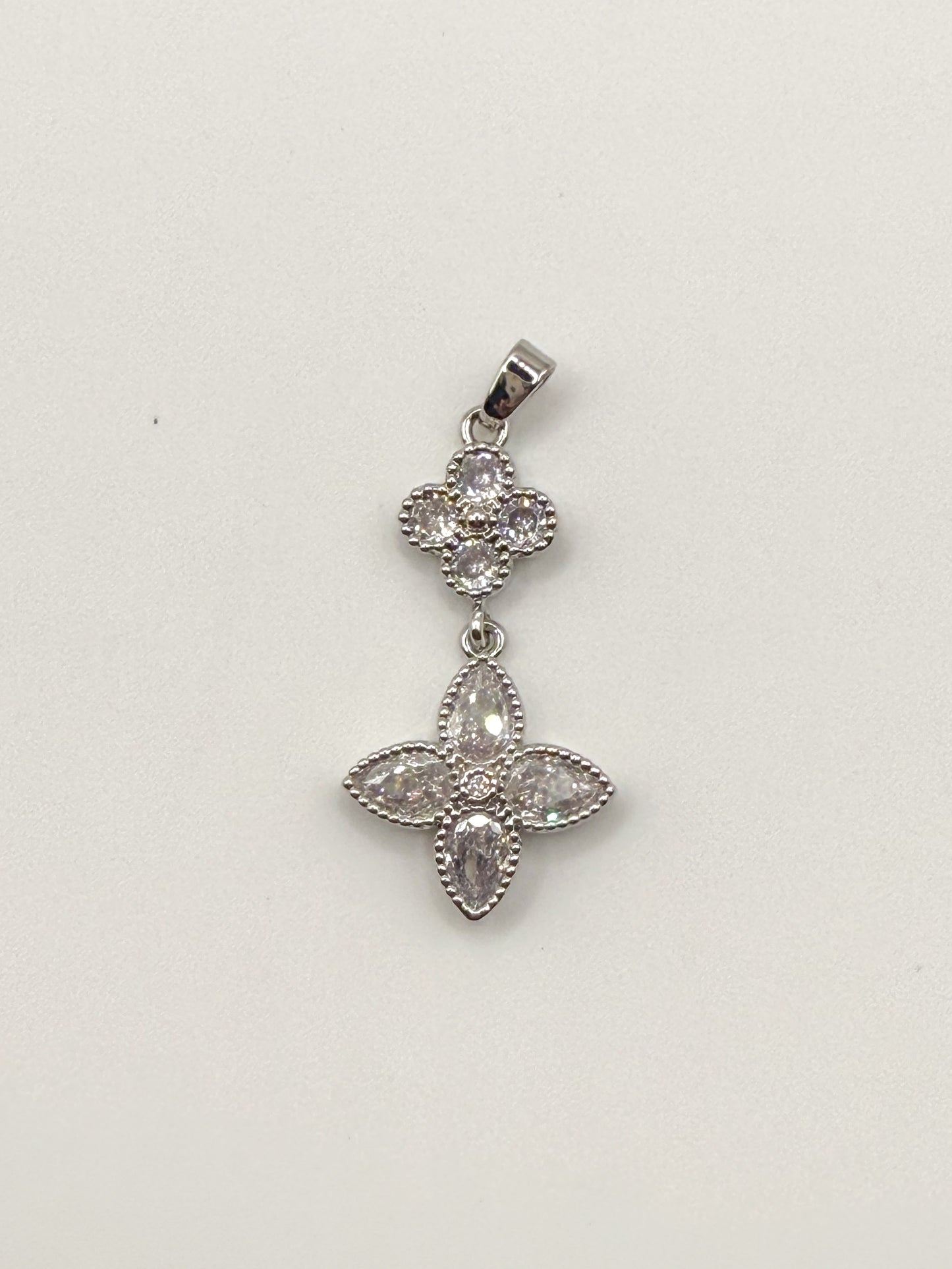 Gold & Silver Double Clover Pendant