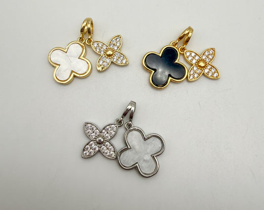 LV Clover Natural Shell Dangling Pendants