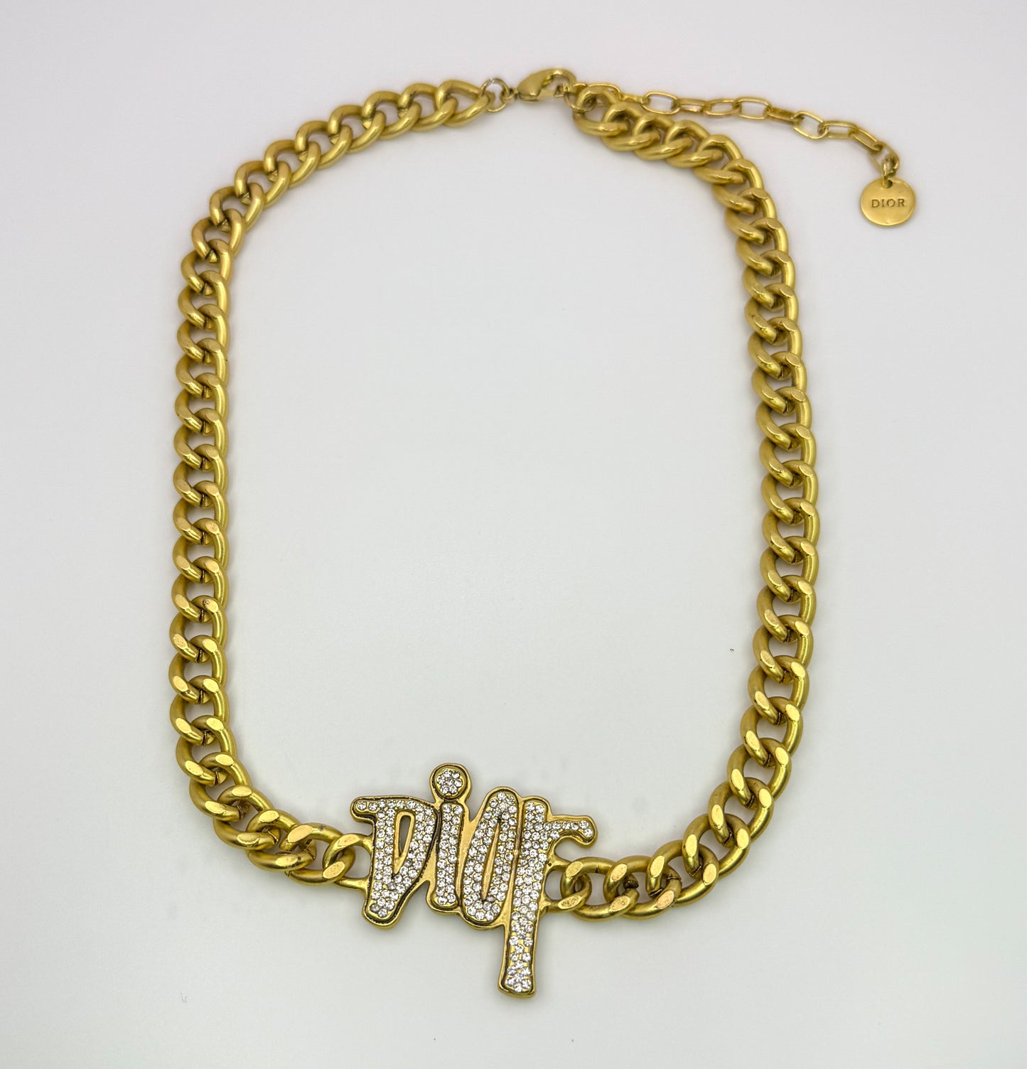 Gold DIOR Designer Pendant Cuban Necklaces