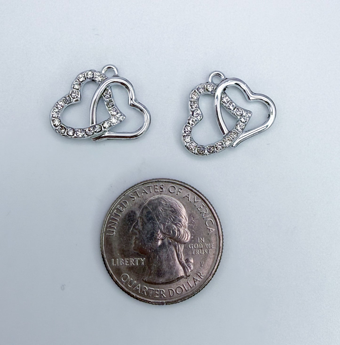 Two Linked Heart DIY Charms