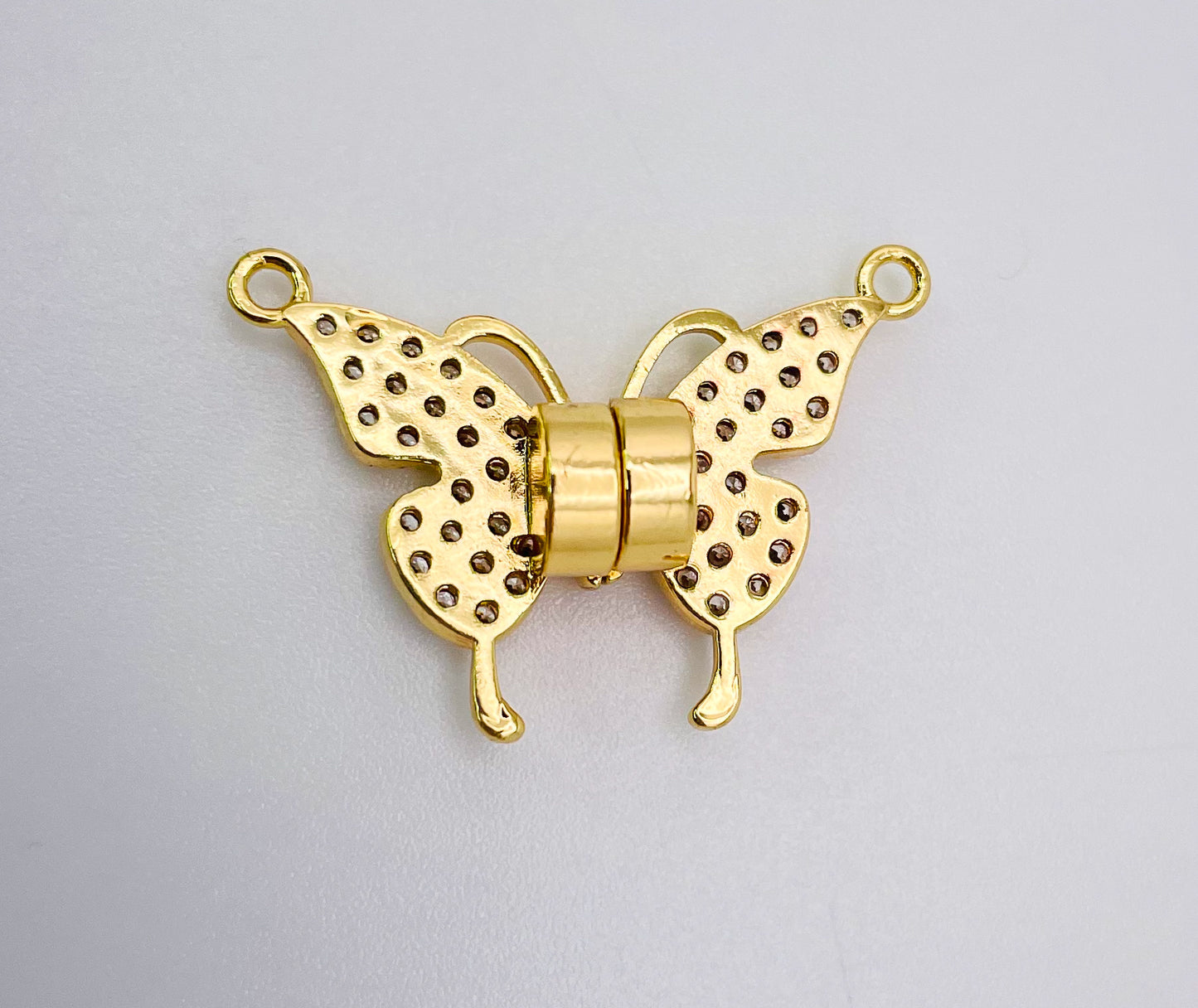 Magnetic Butterfly Pendant covered with micro pave zircon gems