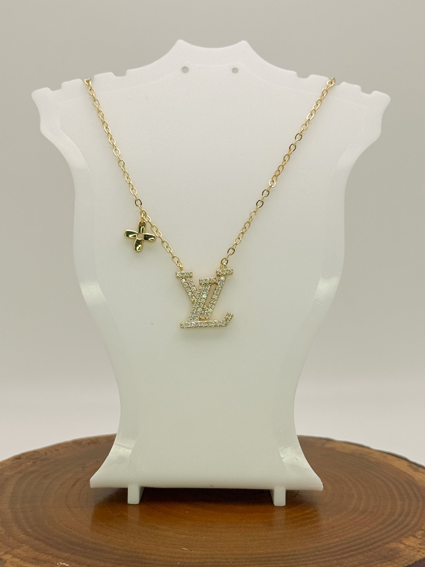 High Quality LV Designer Bling Gold Adjustable Necklace
