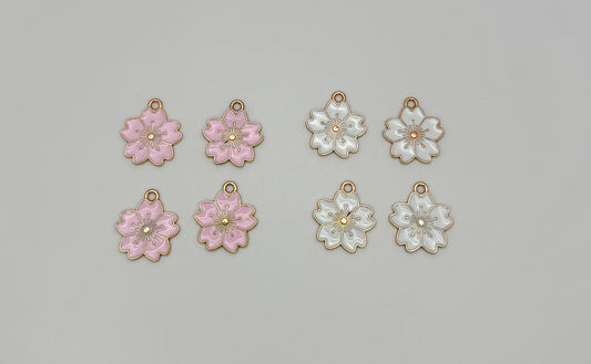 Gold Sakura Flower DIY Metal Charms