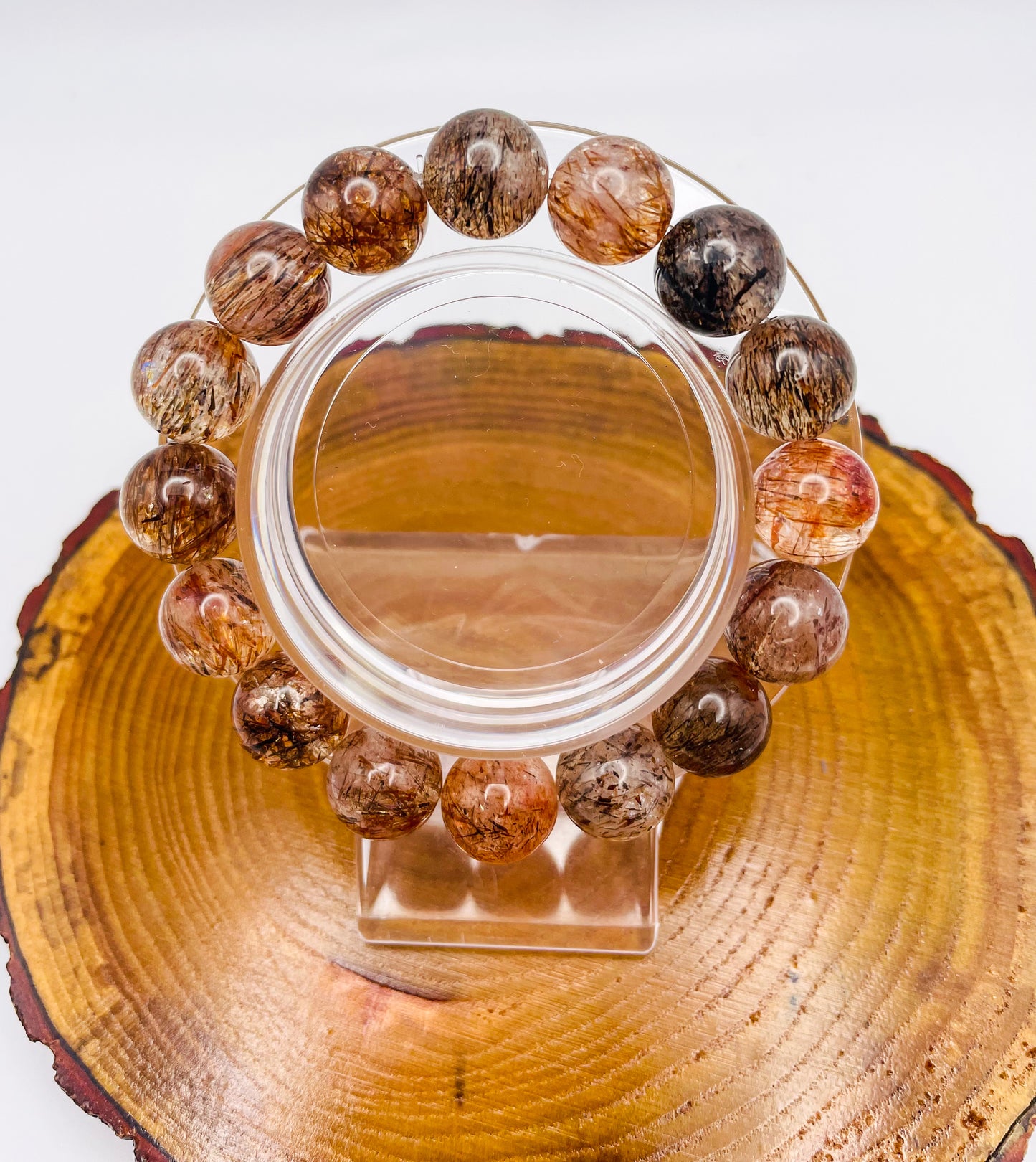 Natural Black & Gold Super 7 Crystal Bracelet