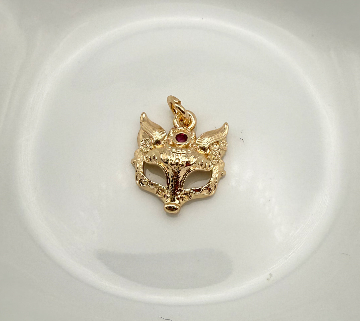 Gold & Silver Fox Mask Metal Charms