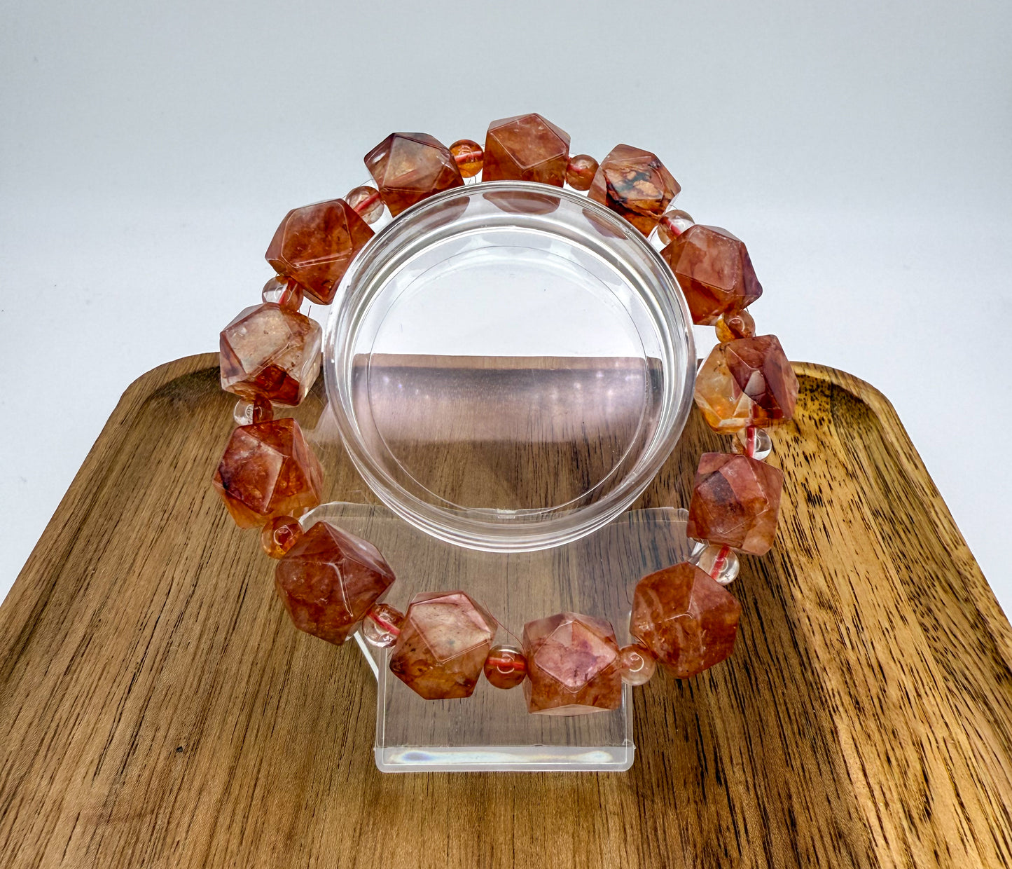 High Quality Fire Quartz Freeform Crystal Beaded Bracelet