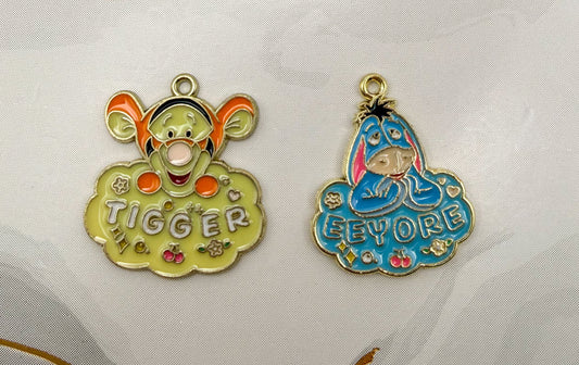 Winnie The Pooh’s Tigger & Eeryoe Gold Metal DIY Charms