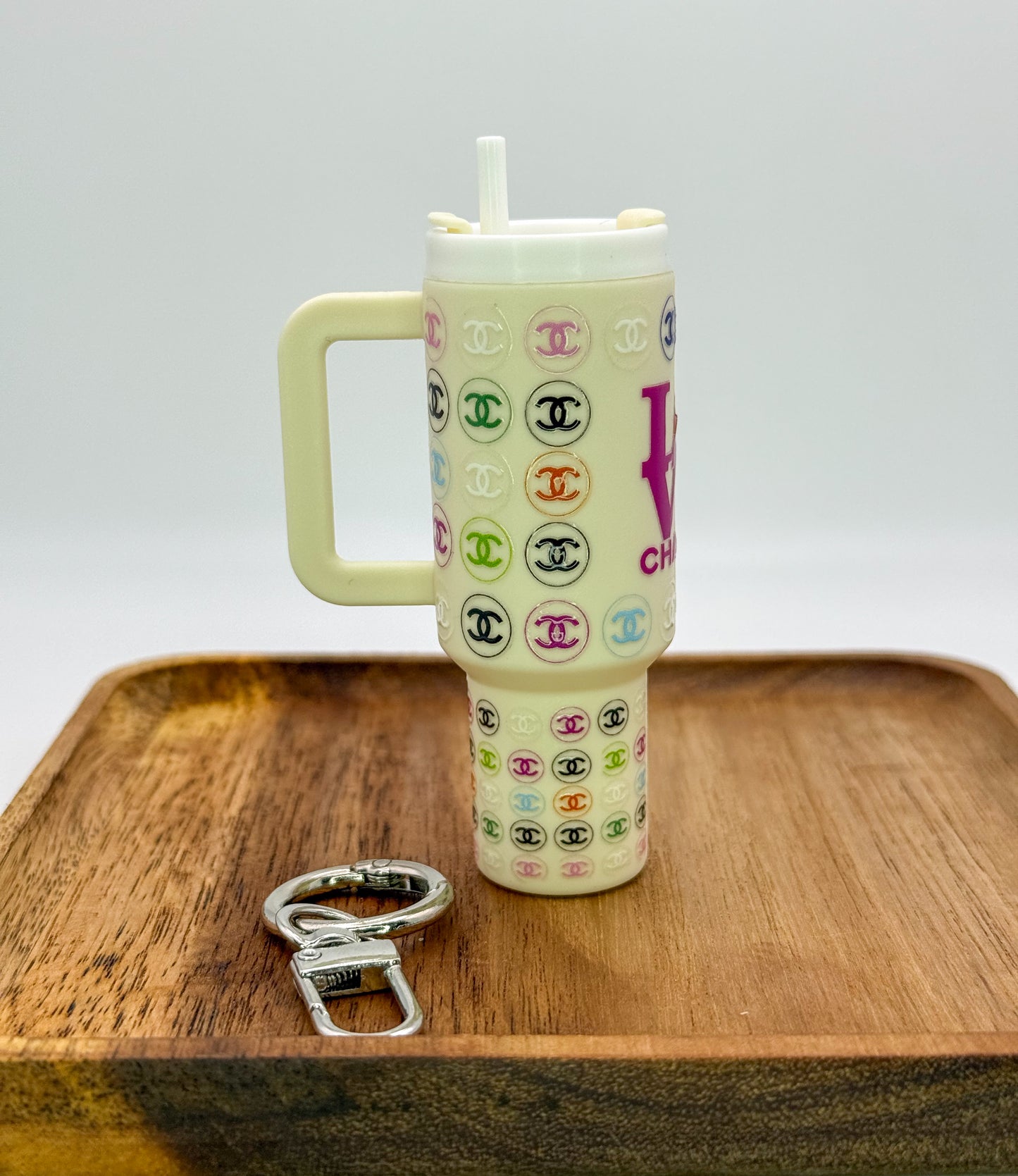 Designer Lipstick Holder Tumbler Cup Key Chain- LV, CC