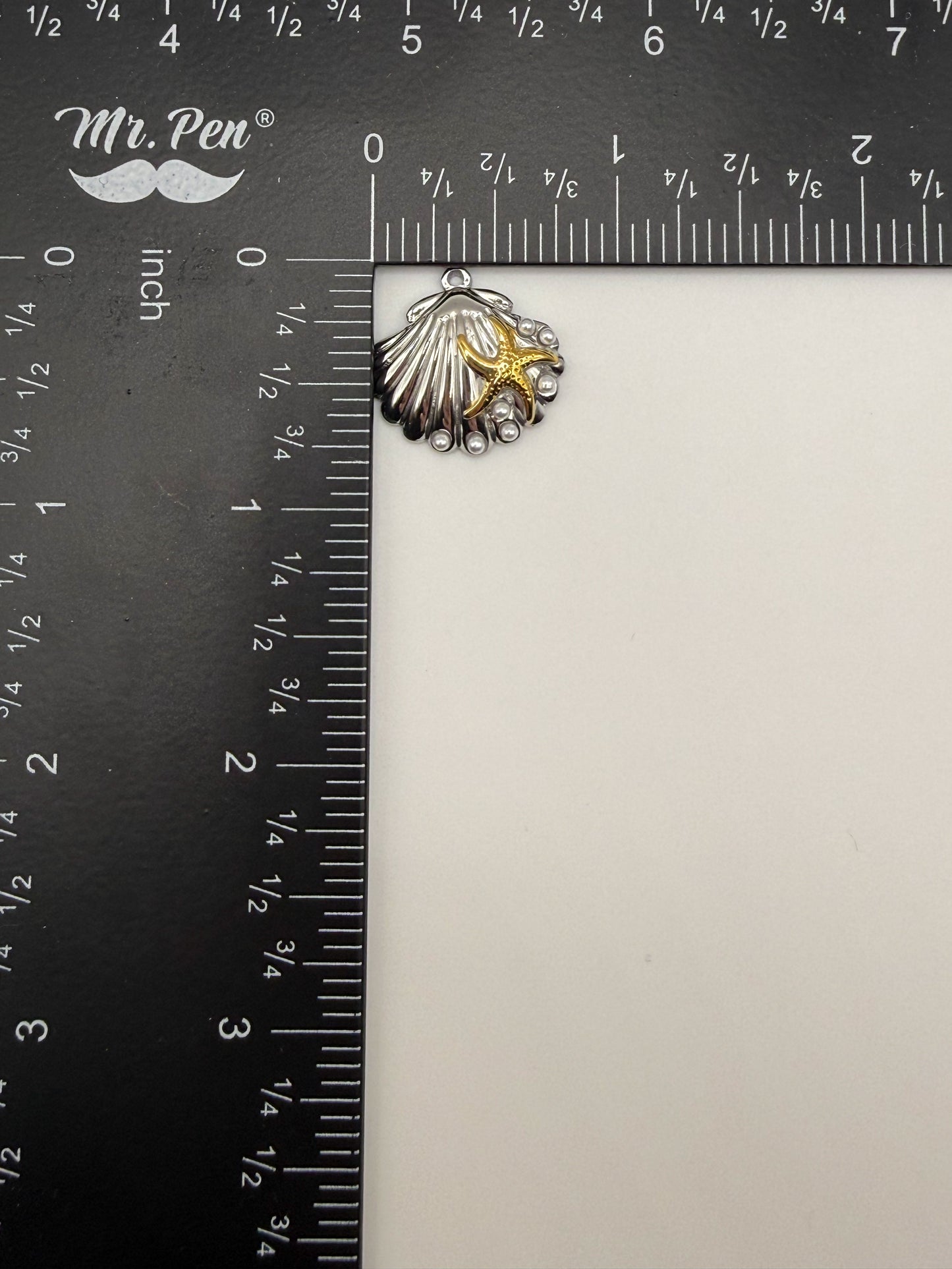 HQ Mixed Metal Ocean Shell Charm Pendant