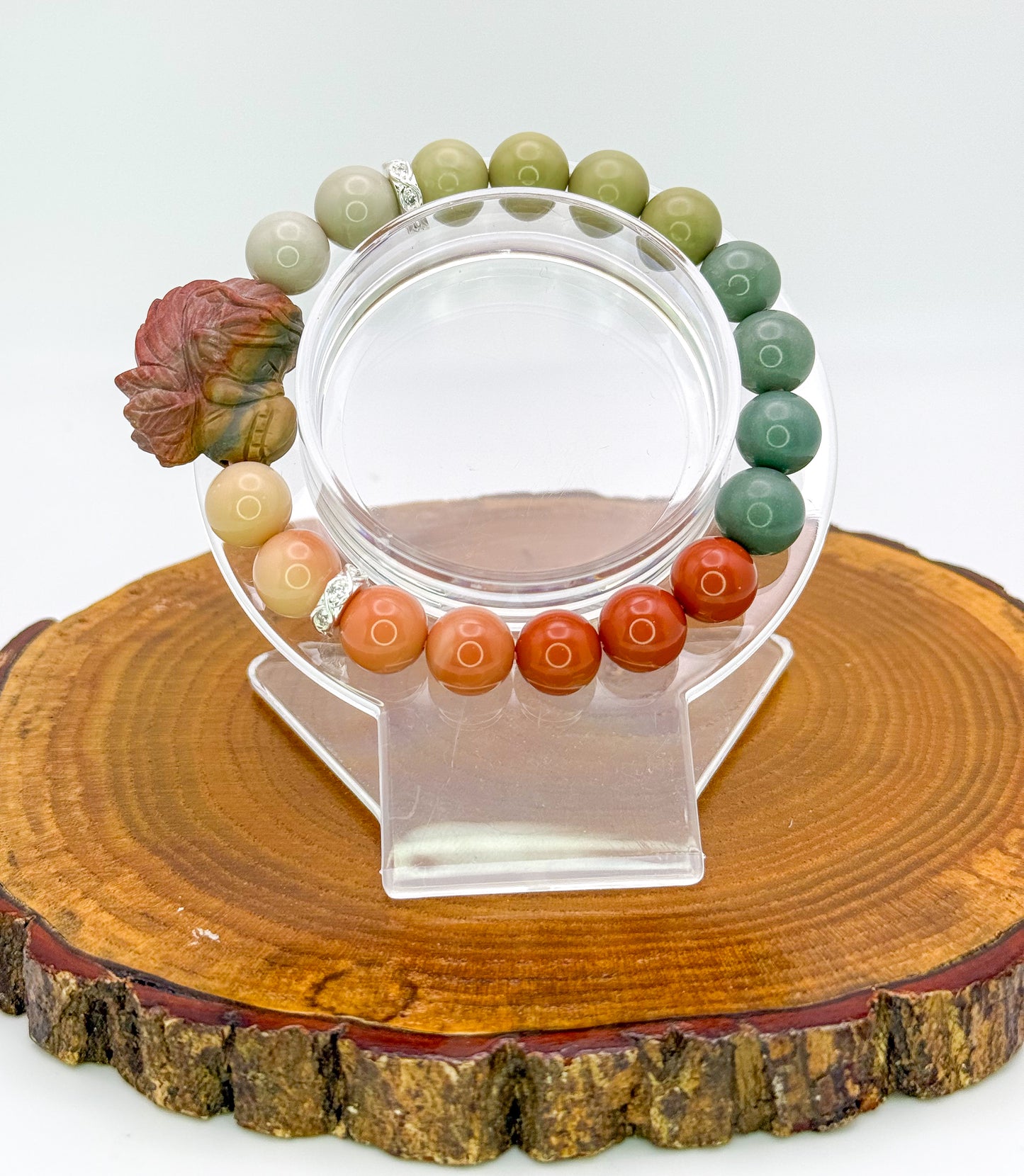 Natural Alashan Agate Sleeping Fairy Adjustable Stretch Bracelets- 3 Different Styles