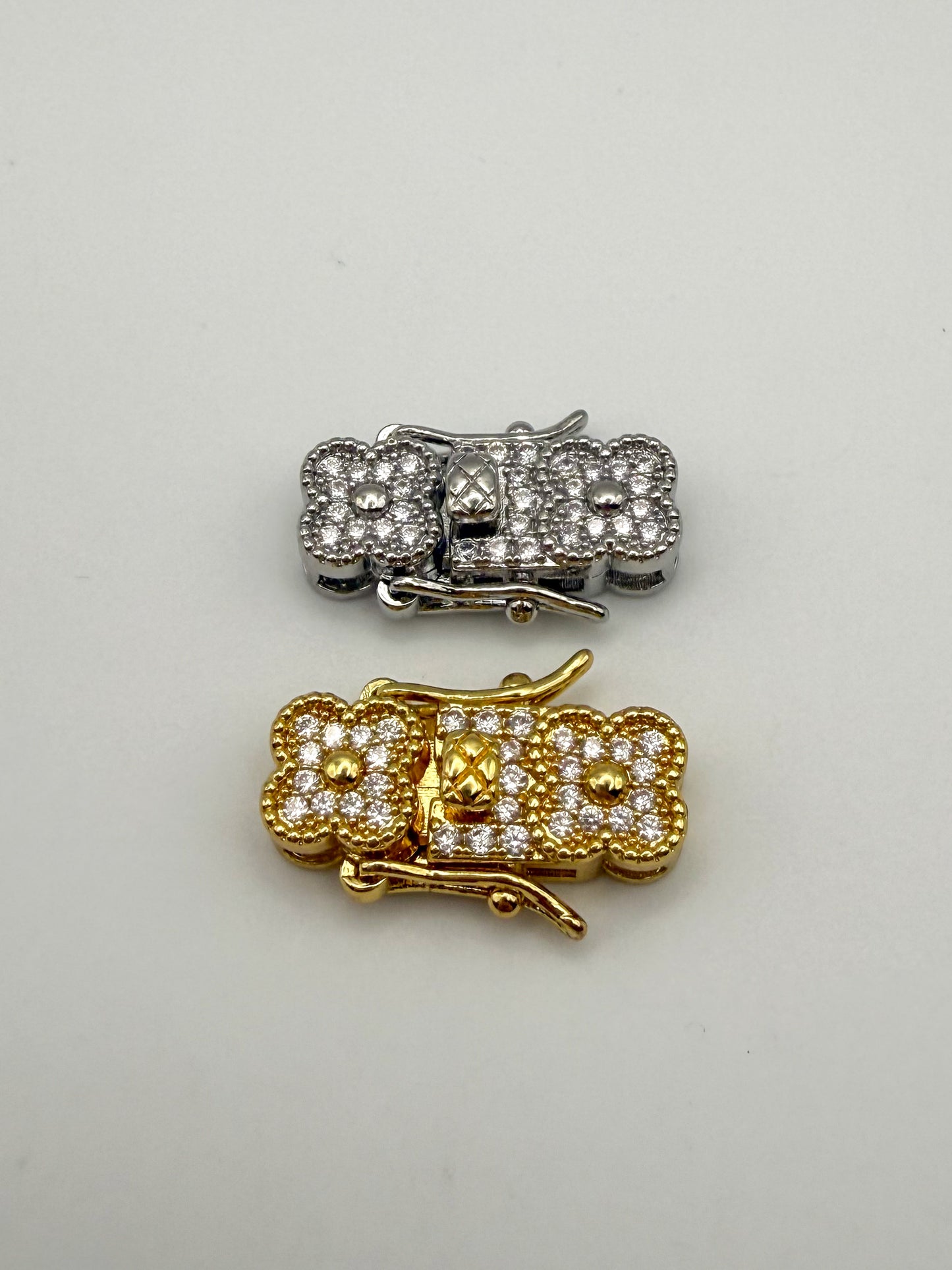 Gold & Silver Clover Closure Clasp for DIY Bracelet Jewelry Making