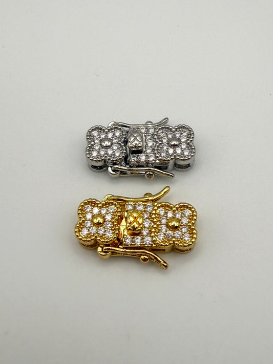 Gold & Silver Clover Closure Clasp for DIY Bracelet Jewelry Making