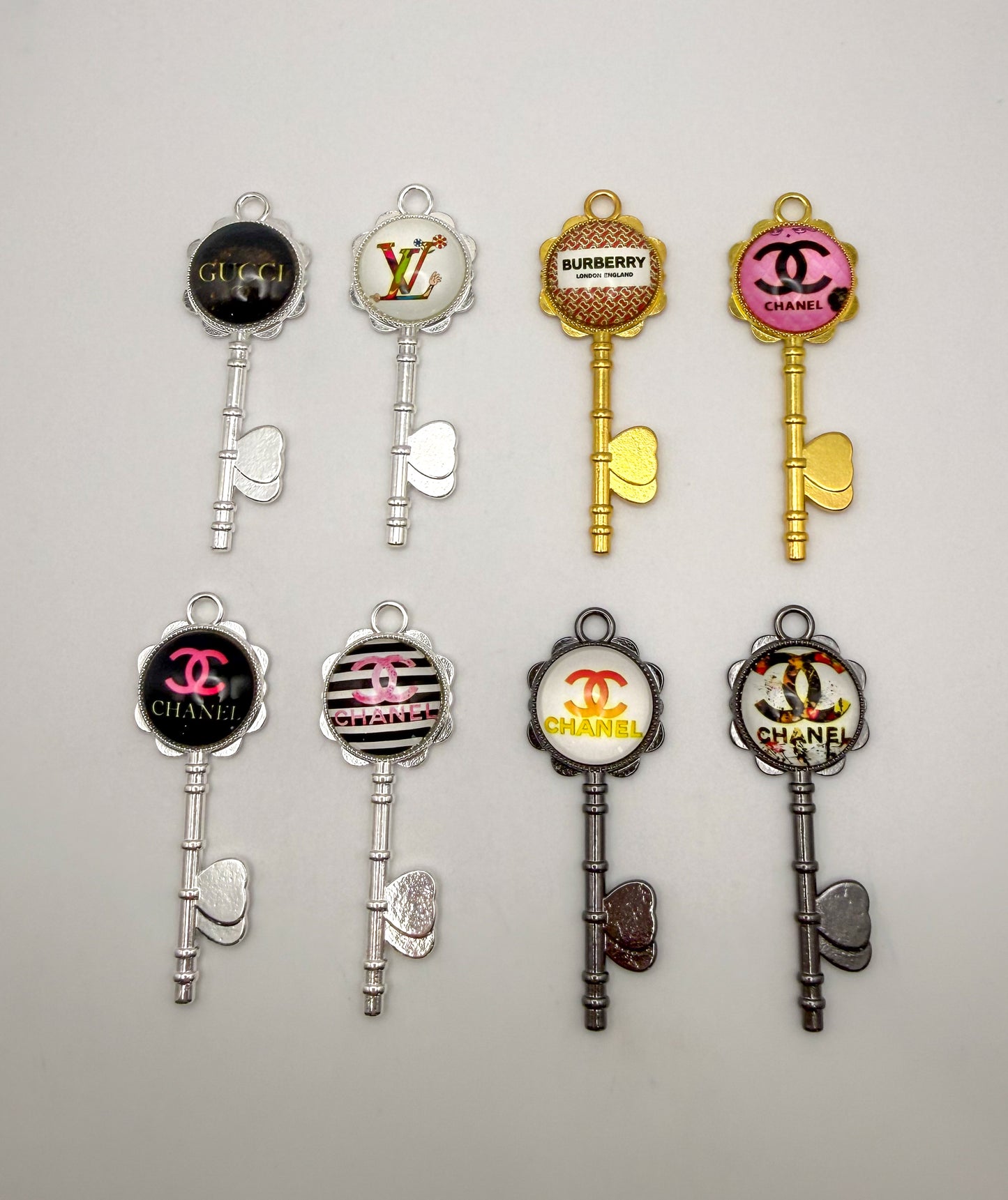 Designer Metal Key Charm Pendants
