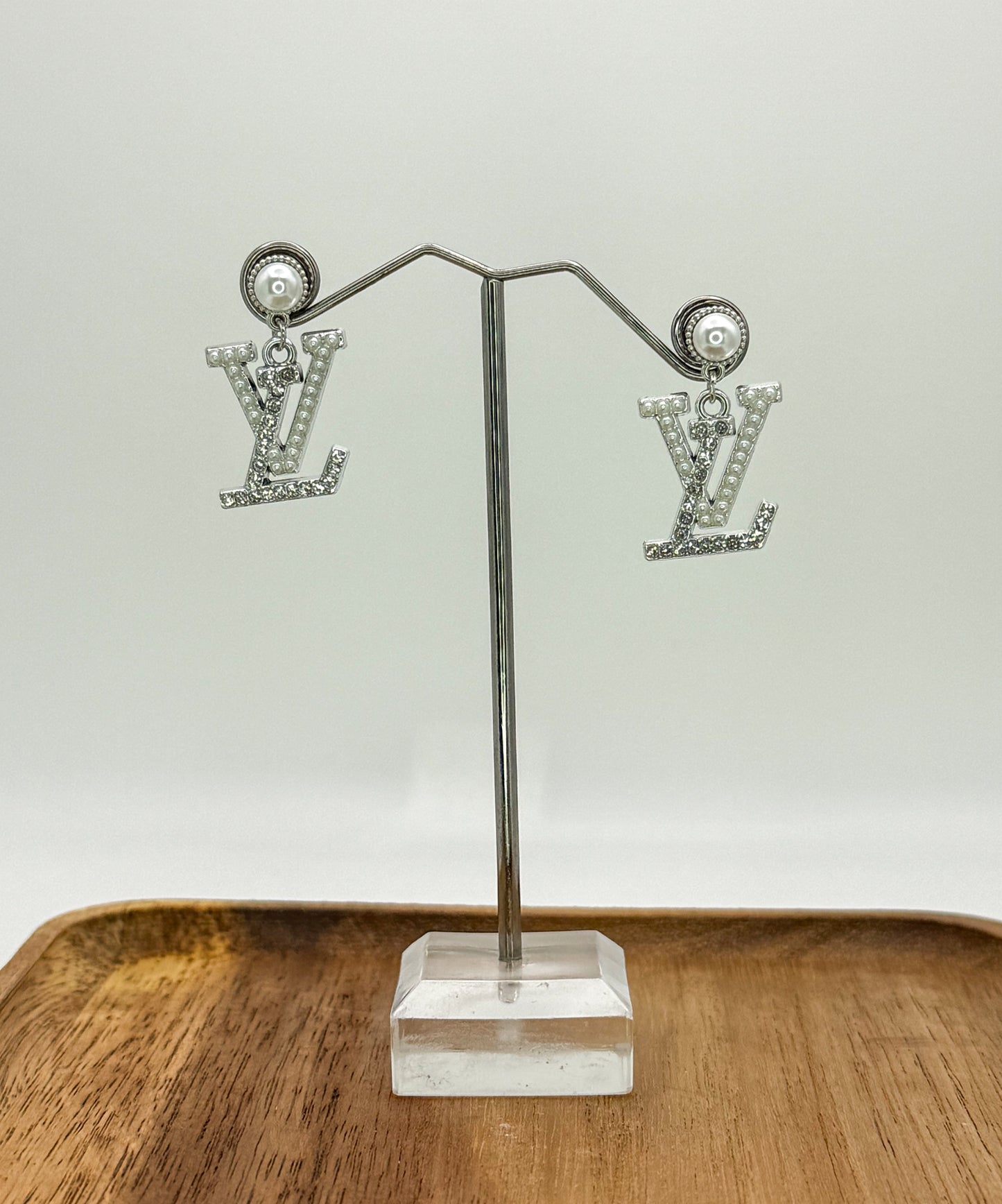 LV Gold or Silver Stud Dangle Earrings