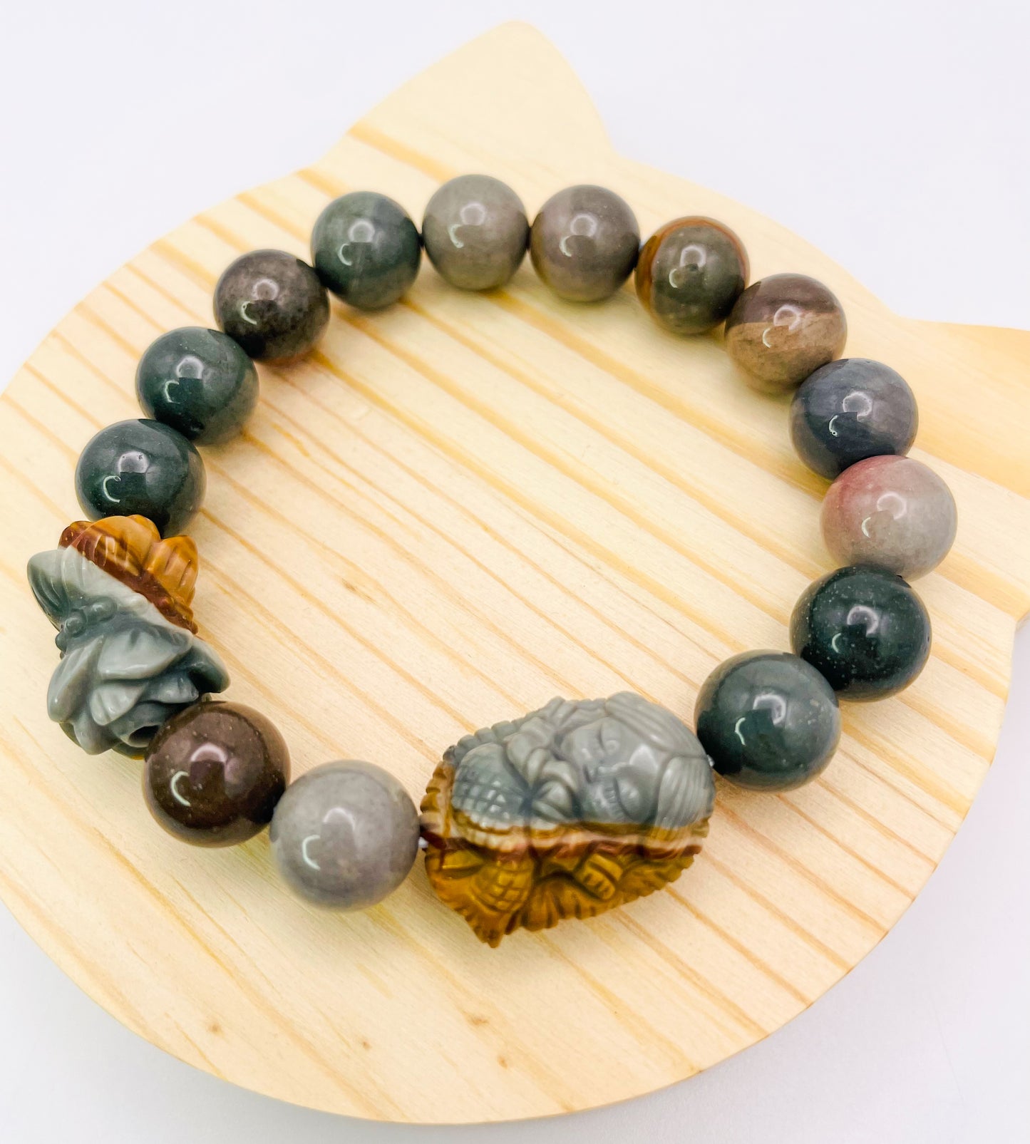 Natural Alashan Agate Baby Mermaid Statement Bracelet