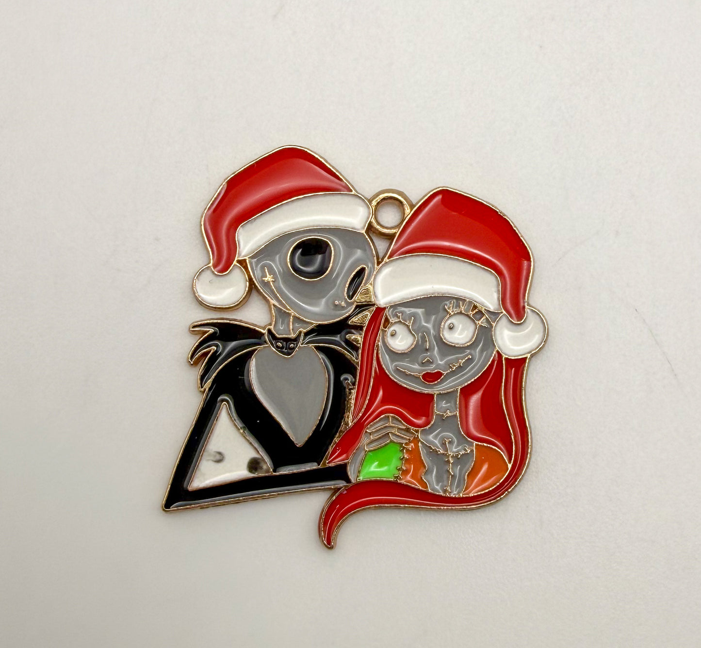 Jack & Sally Christmas Gold Metal Charms