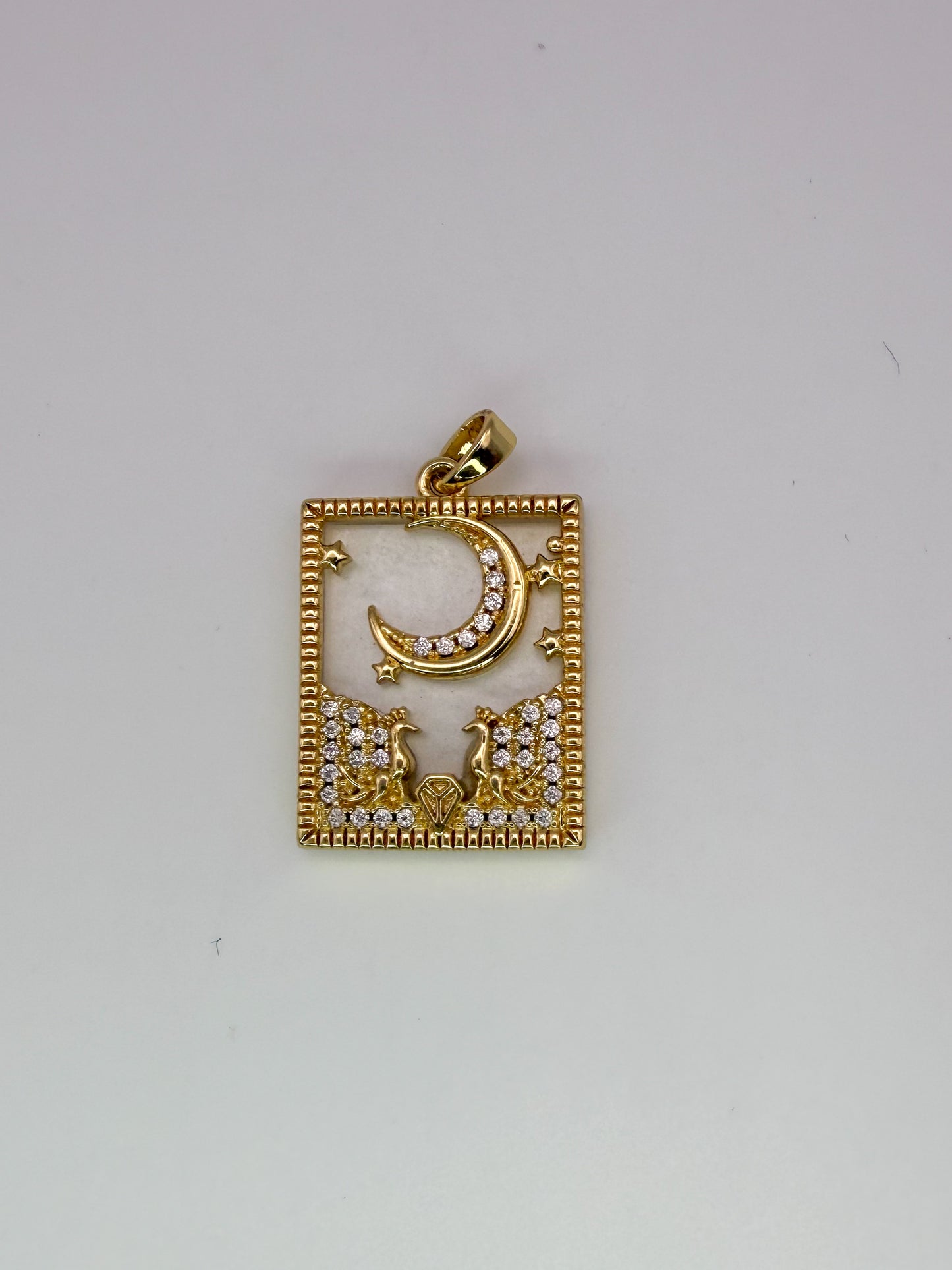 Gold The Wheel Tarot Card & Moon Card Pendants