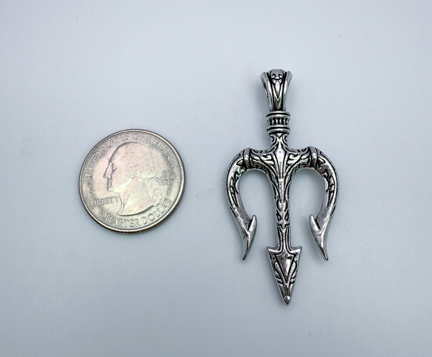 Silver Poseidon Trident Pendant