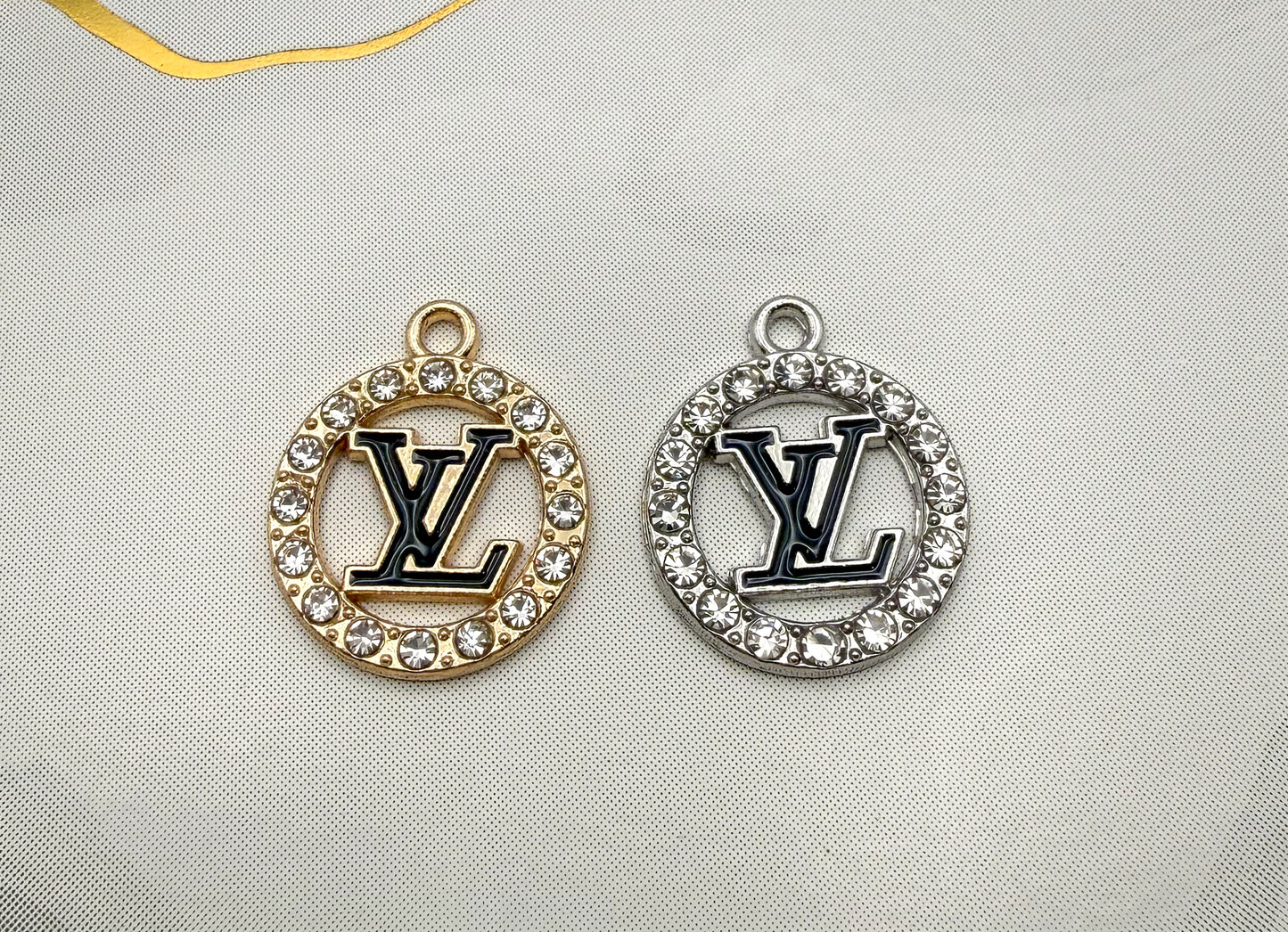 LV Round Metal DIY Charms