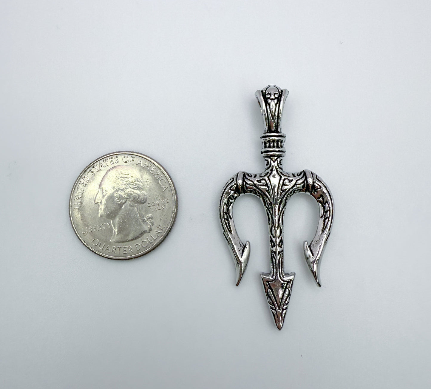 Silver Poseidon Trident Pendant