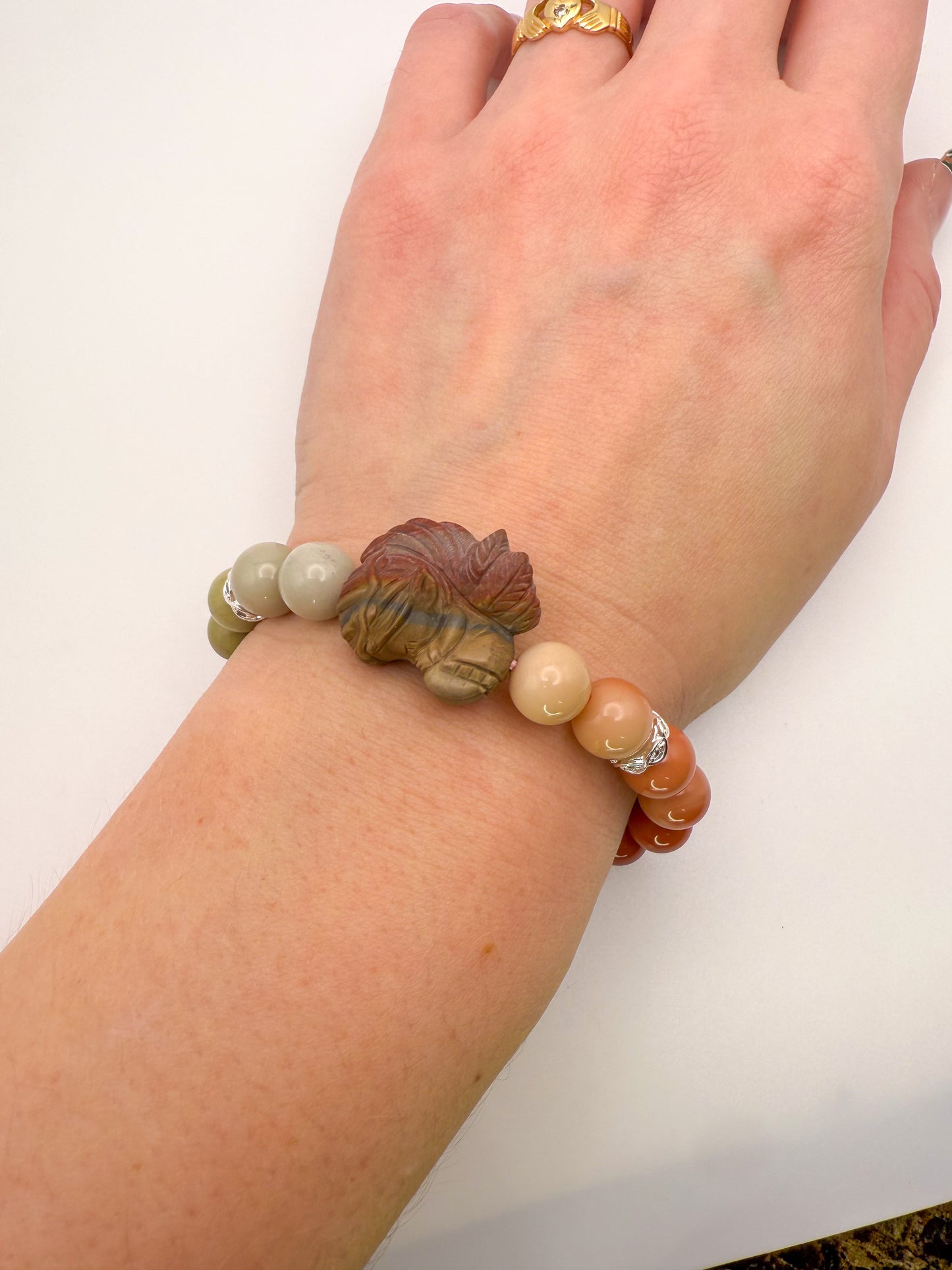 Natural Alashan Agate Sleeping Fairy Adjustable Stretch Bracelets- 3 Different Styles