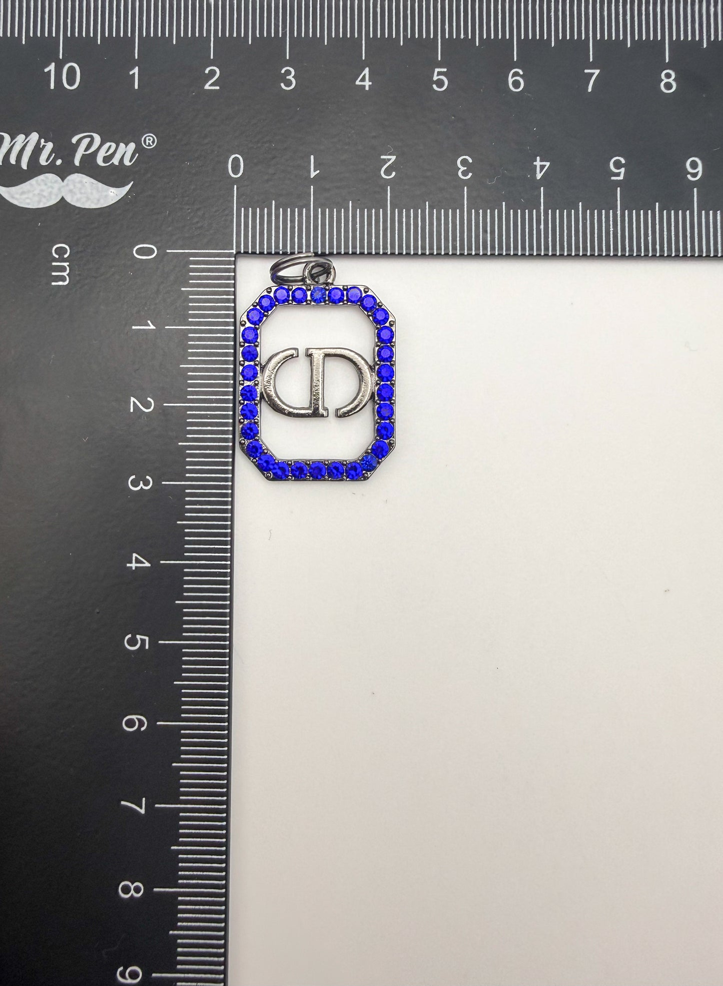 Color Rhinestone High Quality CDior Black Metal Charm Pendants