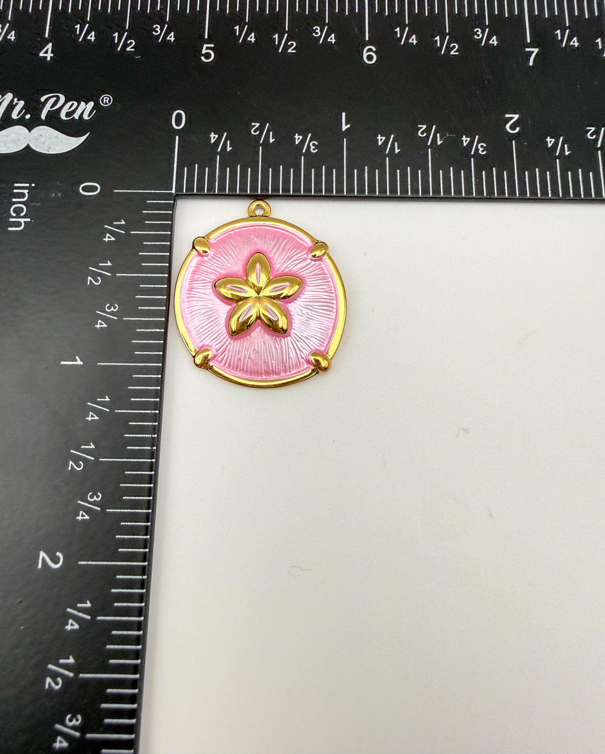 Gold Stainless Steel Colorful Enamel Sand Dollar Charm Pendant DIY