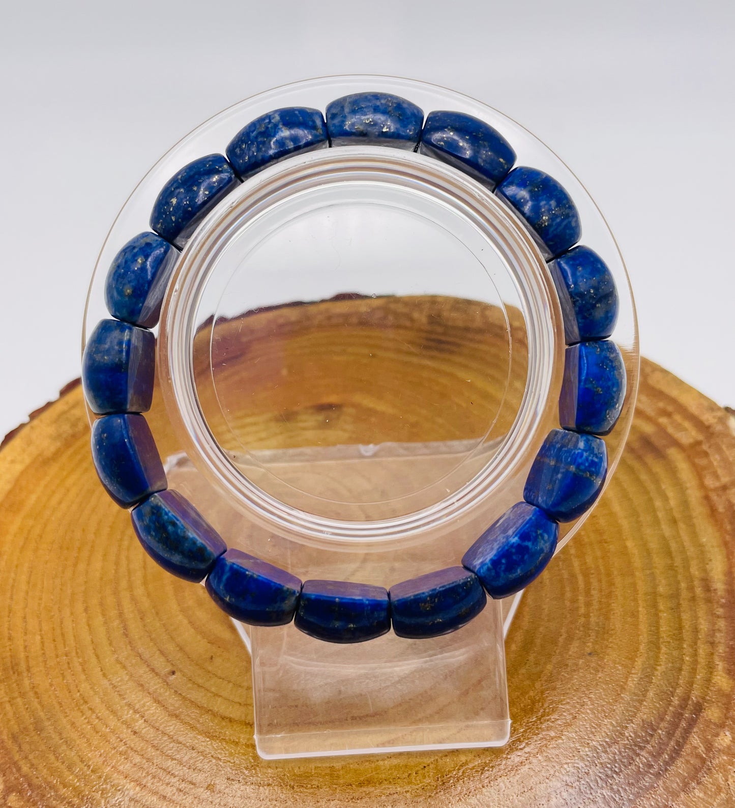 Natural Lapis Lazuli Crystal Bangle Bracelets