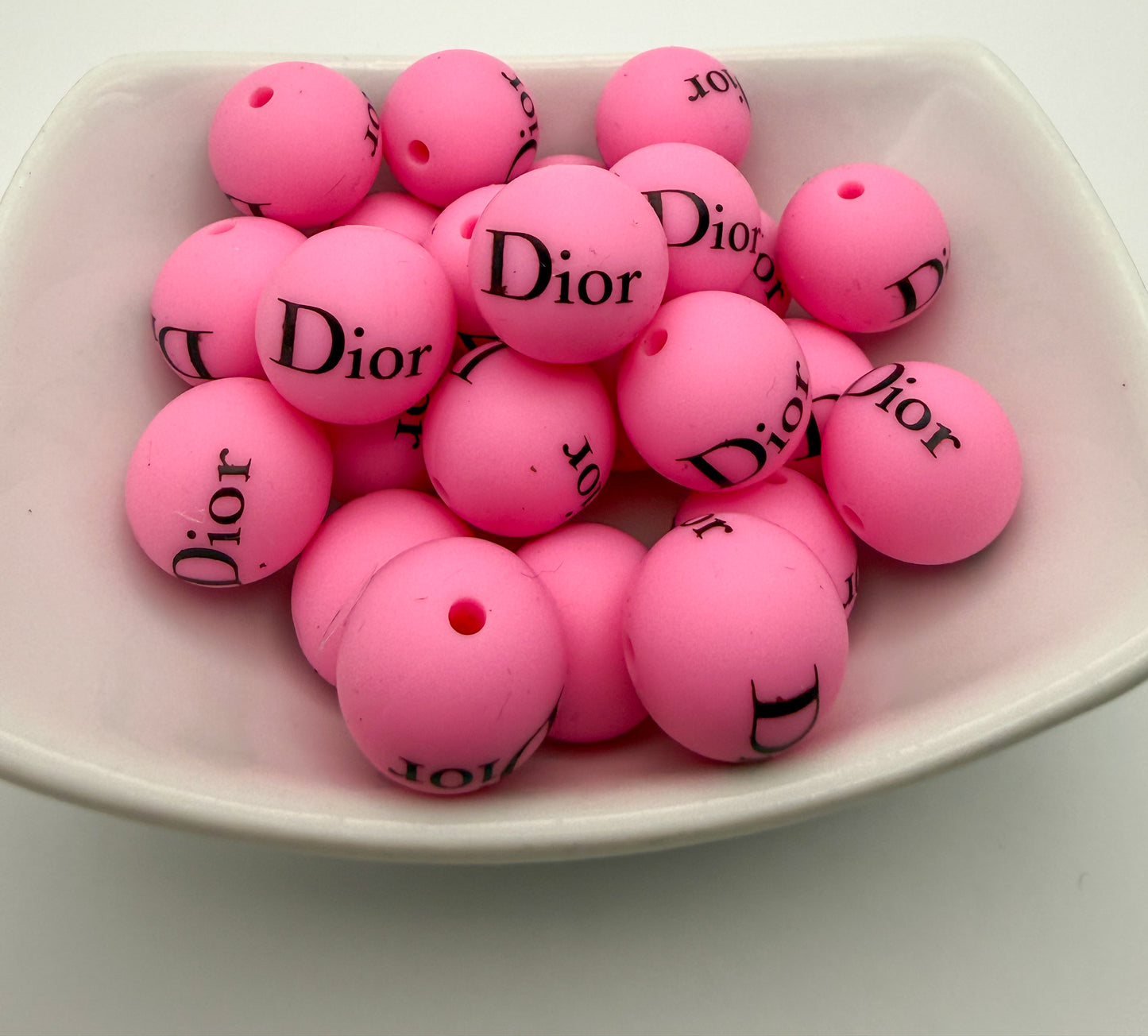 Dior Pink Silicone DIY Pen Focal Beads