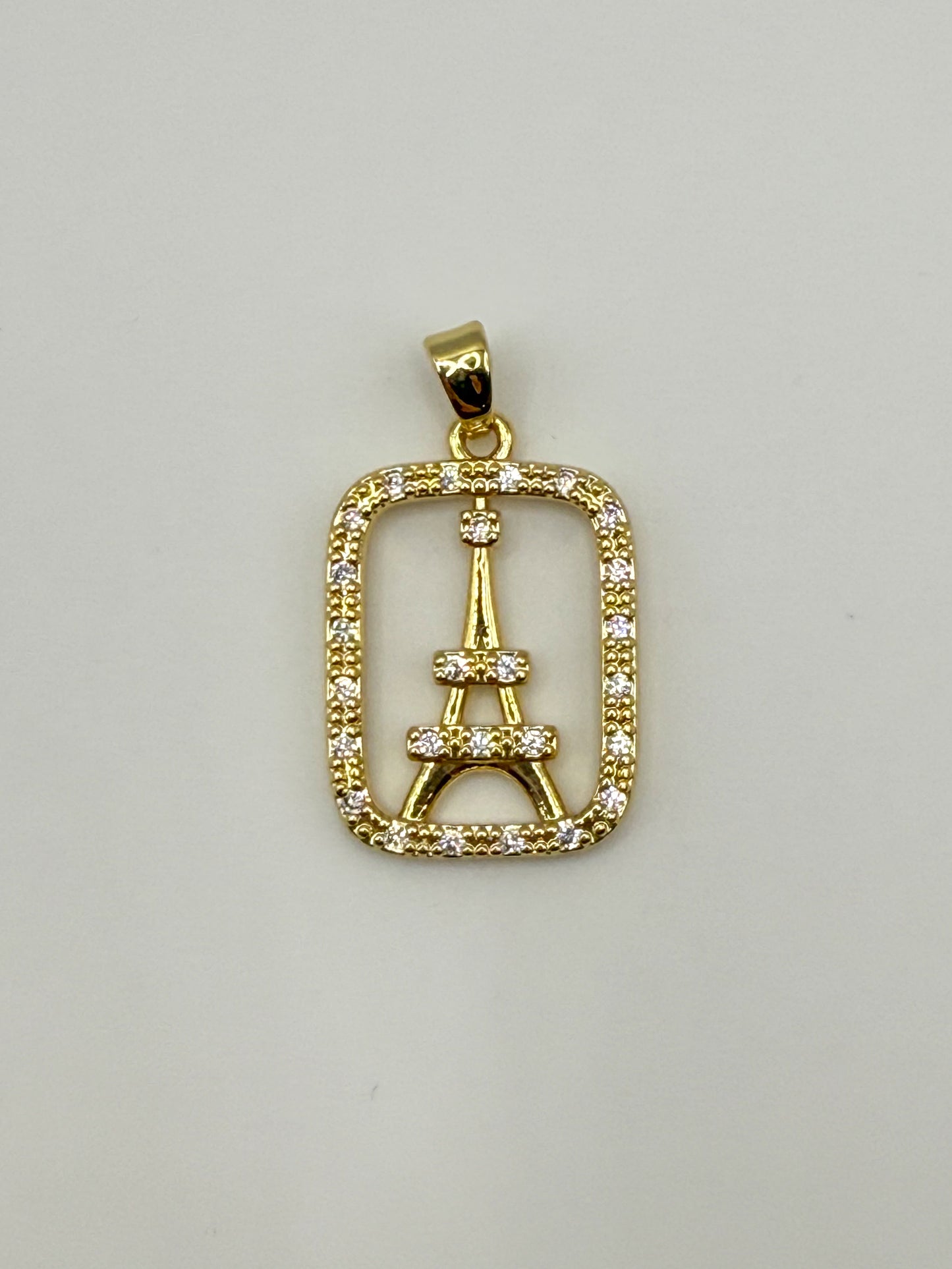 Eiffel Tower Gold & Silver Charm Pendant
