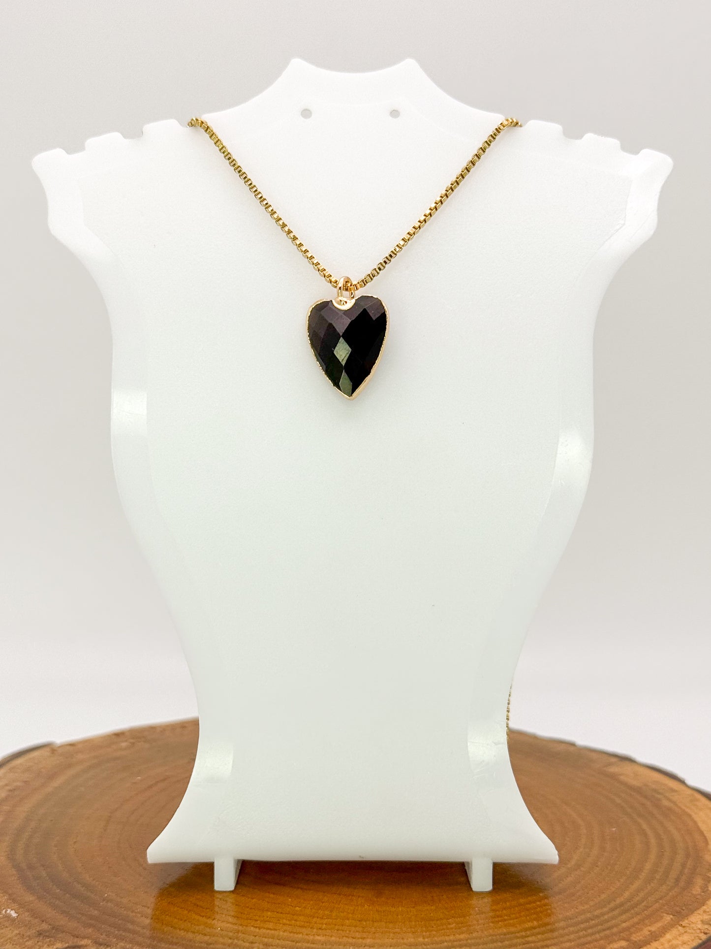 Arrow Head Heart Pendant Gold Stainless Steel Necklace