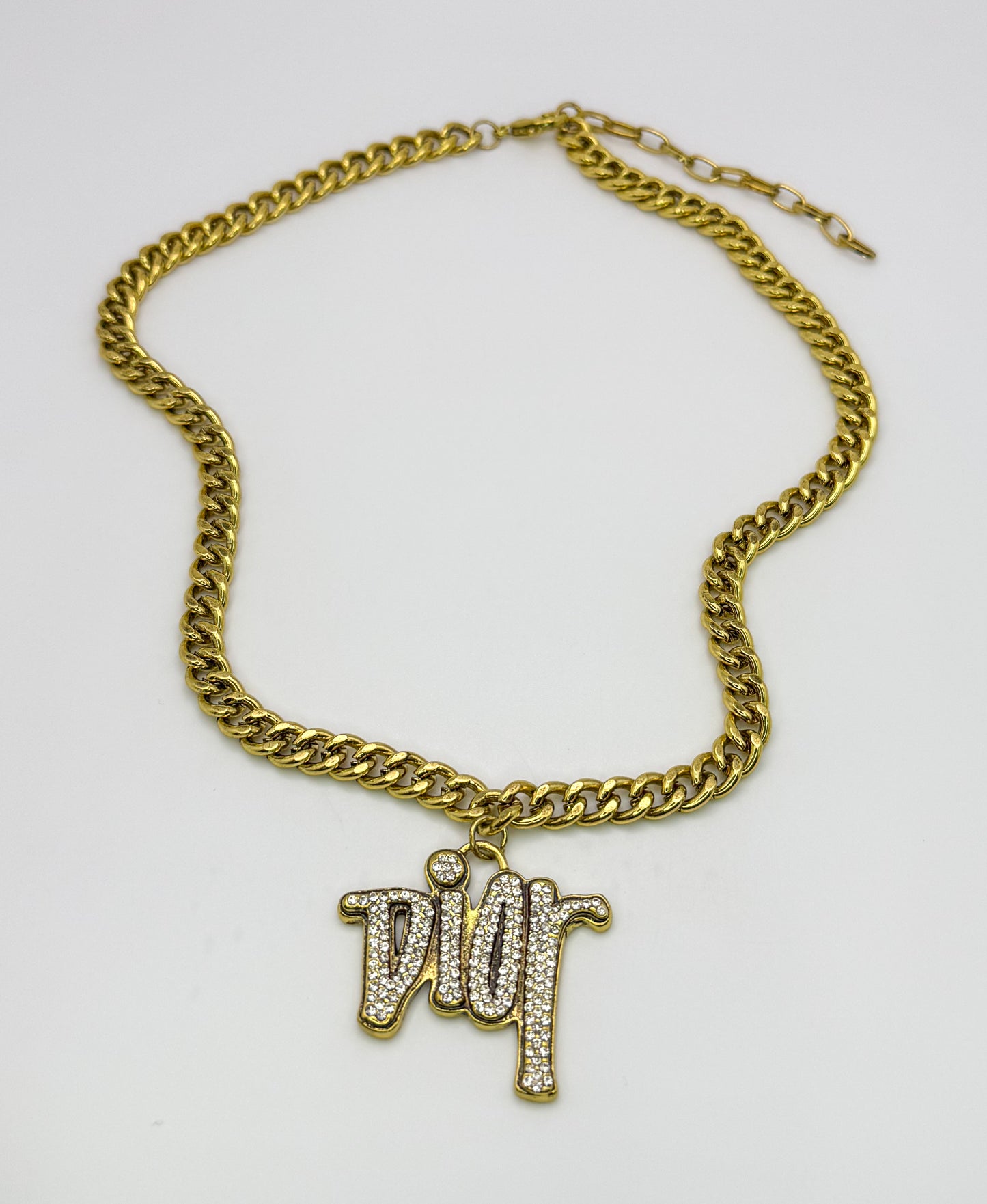 Gold DIOR Designer Pendant Cuban Necklaces